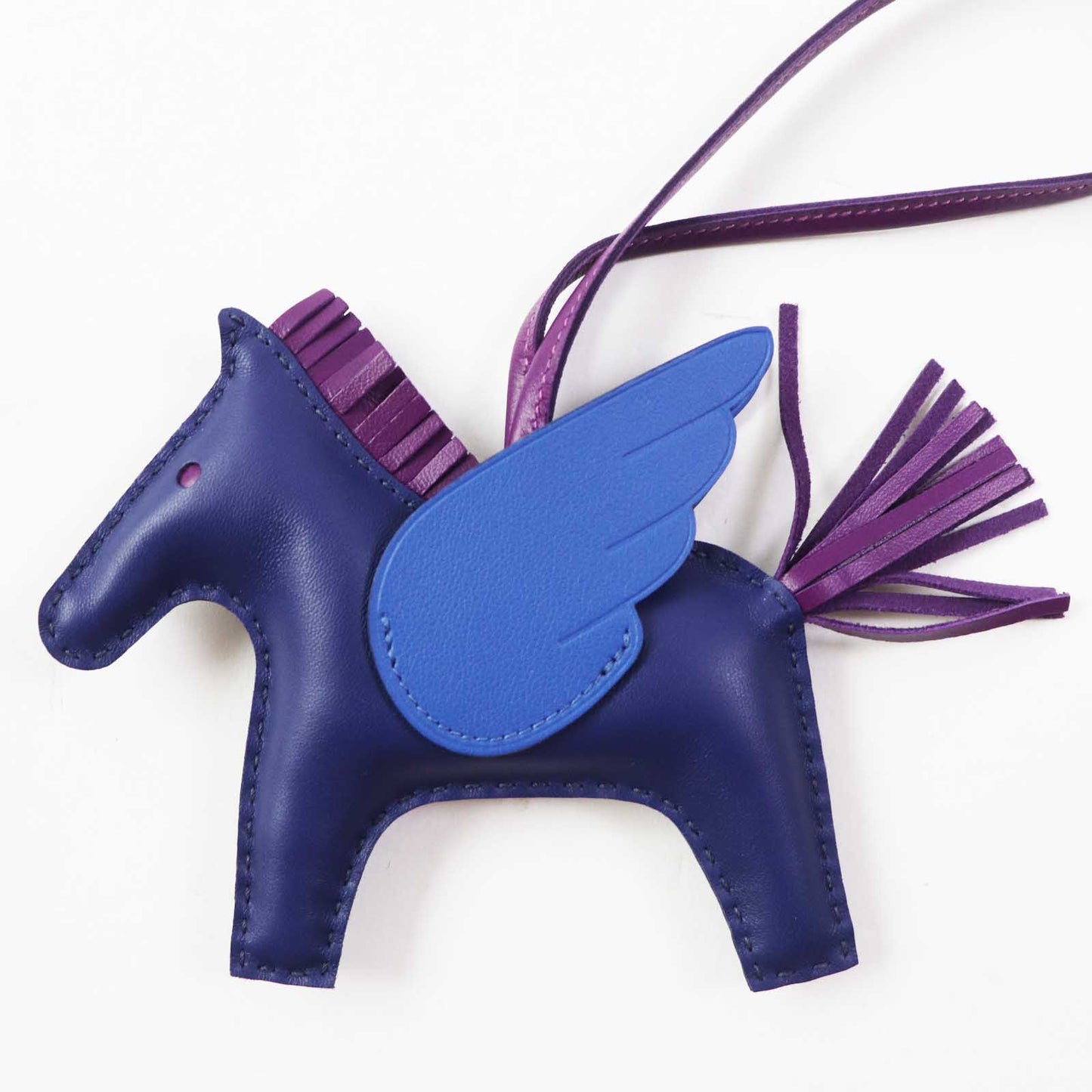 HERMES Bag charm Anyo Miro Blue Saphir Violet Blue France Rodeo Pegasus MM