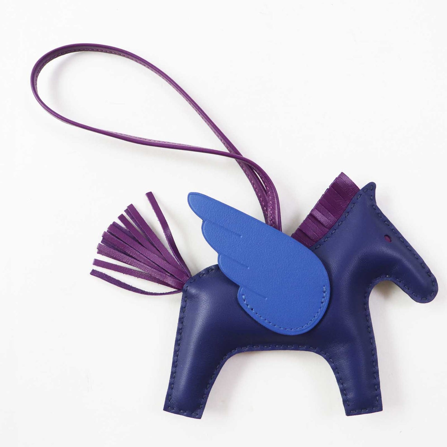HERMES Bag charm Anyo Miro Blue Saphir Violet Blue France Rodeo Pegasus MM