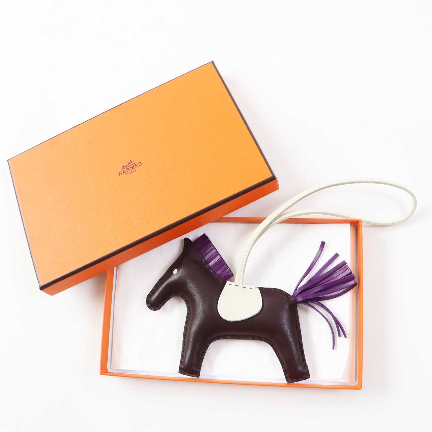 HERMES Bag charm Anyo Miro Rouge Serie Violet Cle Rodeo Charm MM