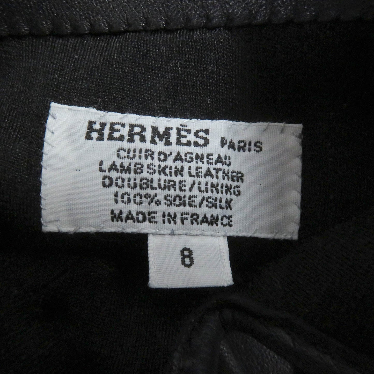 HERMES gloves Lamb leather Dark navy 8