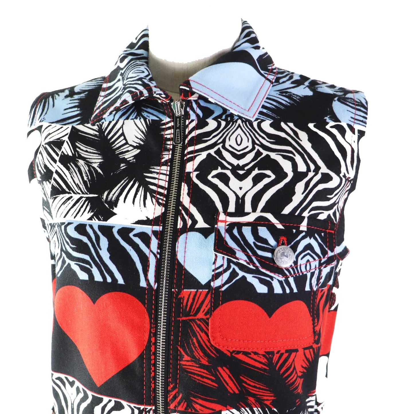 HERMES one piece 3E0551D1 cotton Multi Wild Print Denim 36