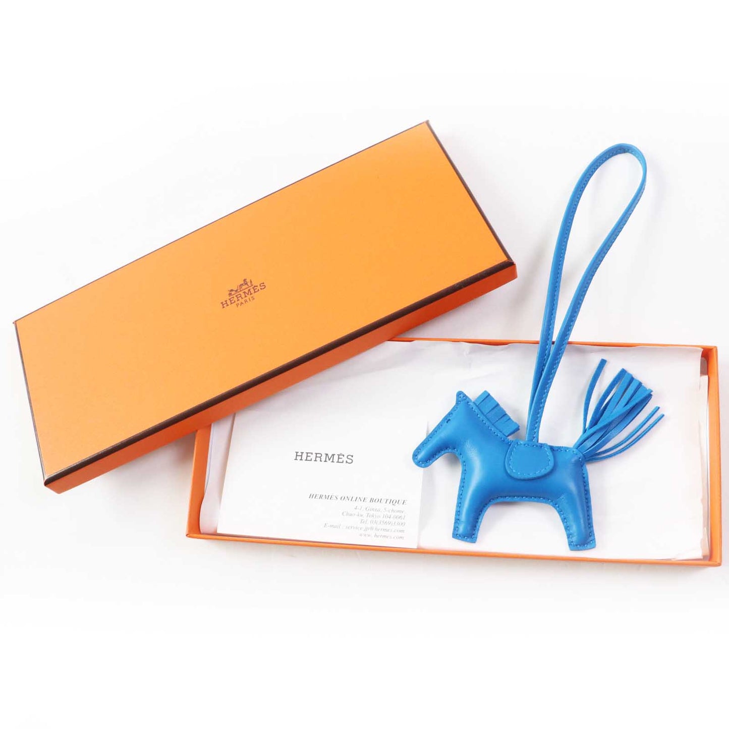 HERMES Bag charm Anyo Miro Blue Zanzibar Rodeo Charm PM