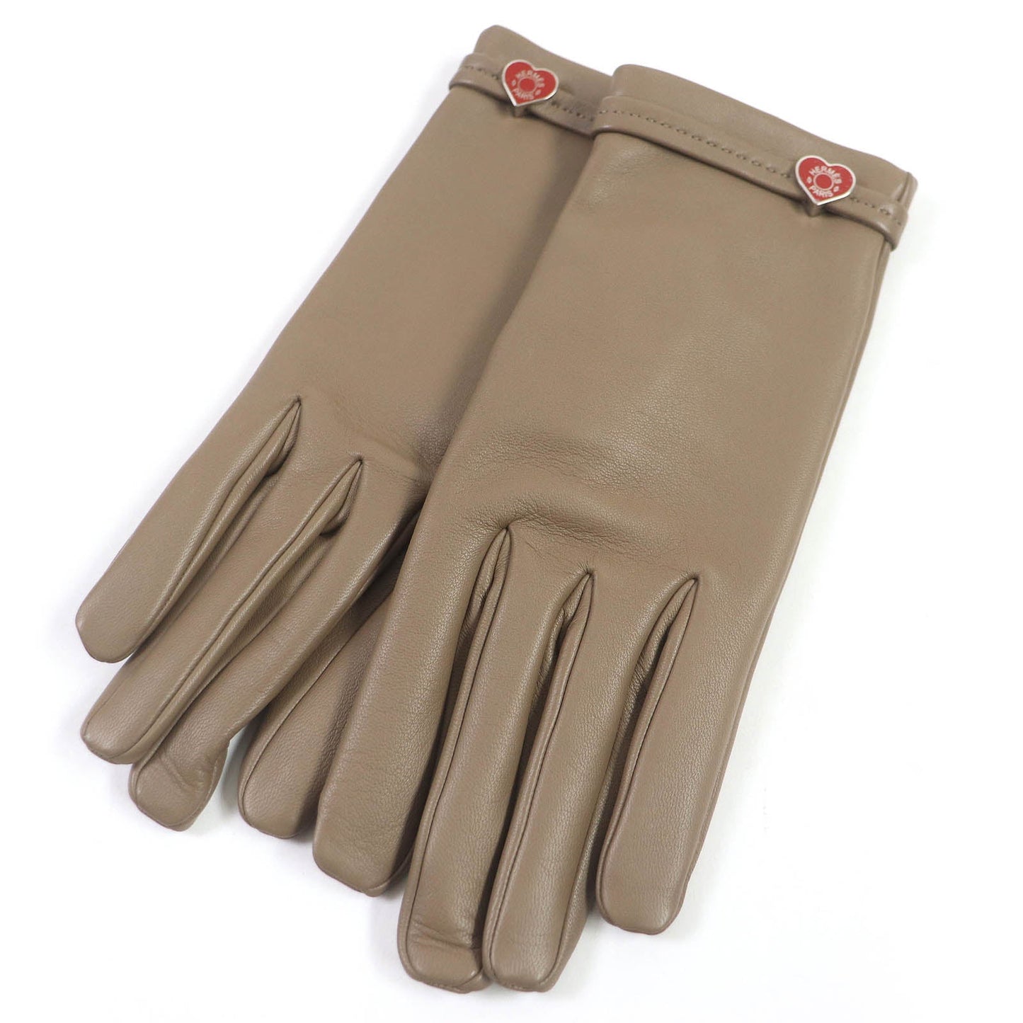 HERMES gloves Lamb leather beige 7