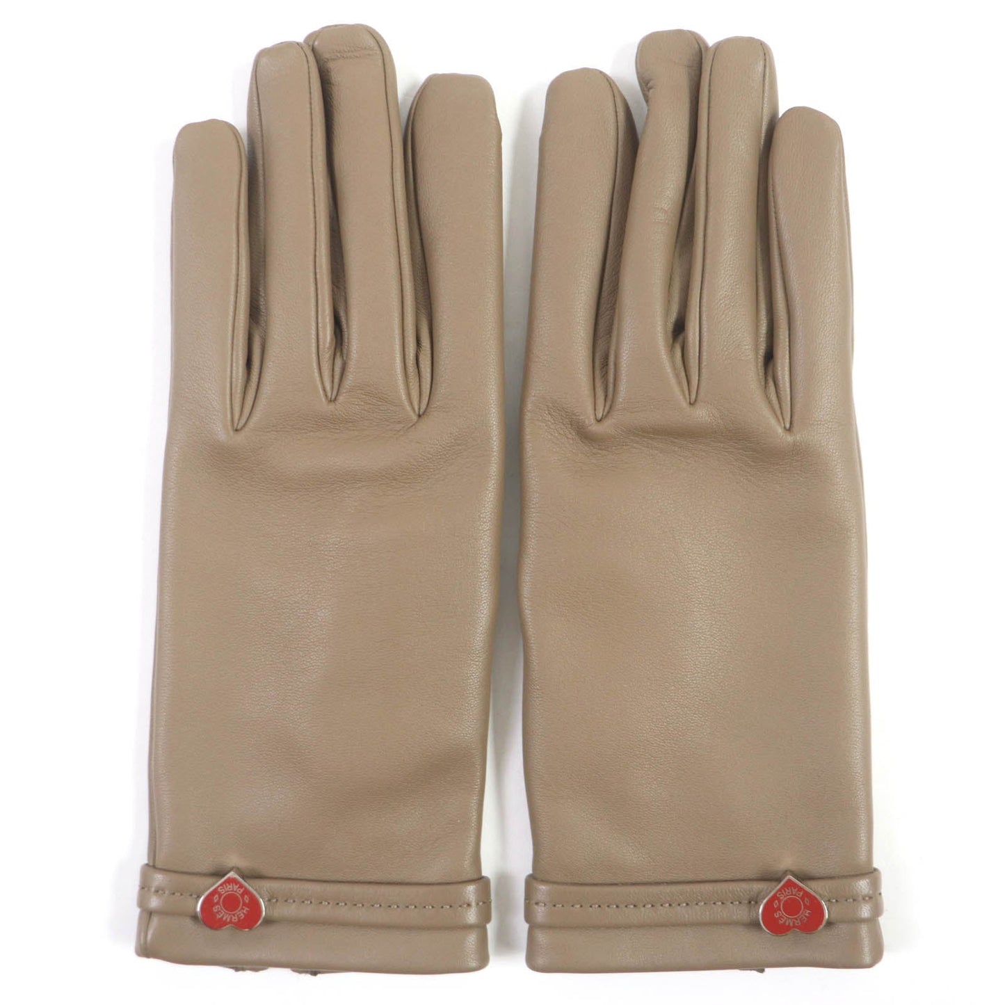 HERMES gloves Lamb leather beige 7