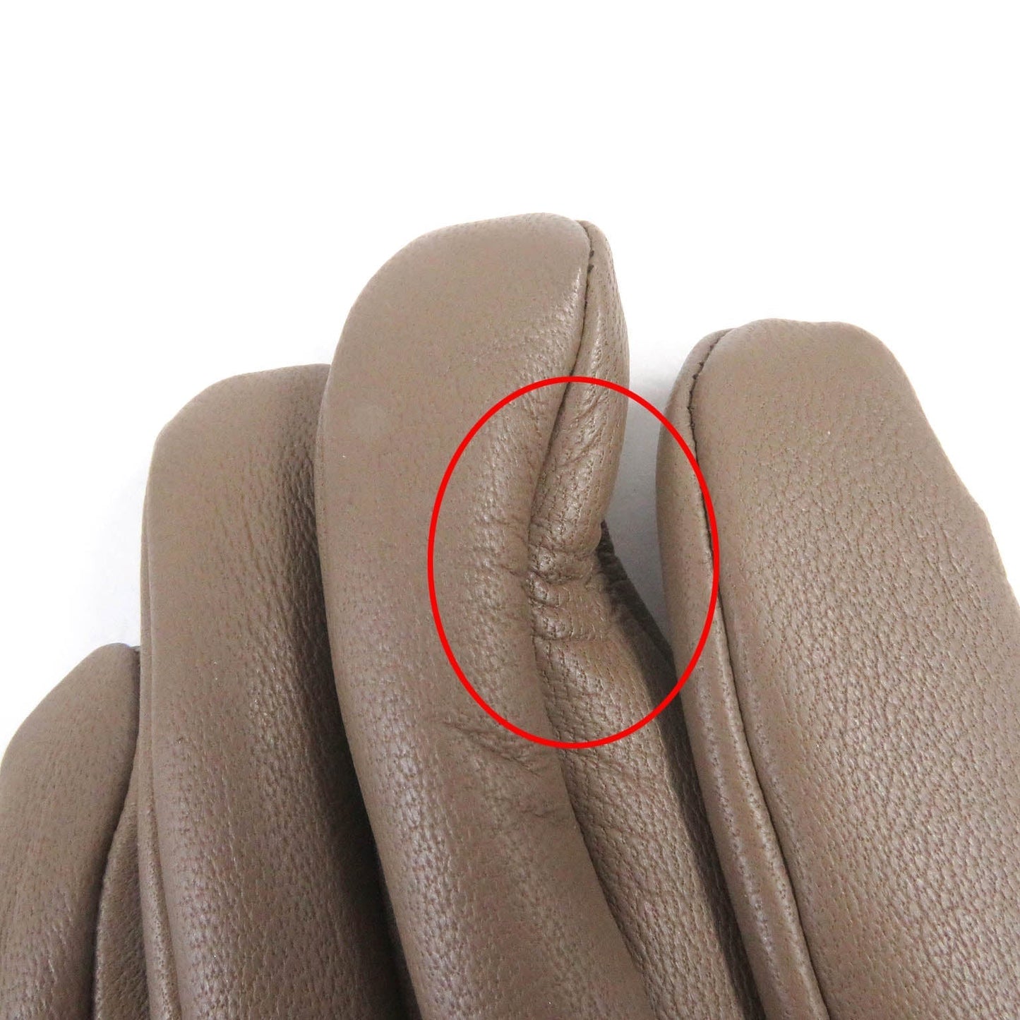HERMES gloves Lamb leather beige 7