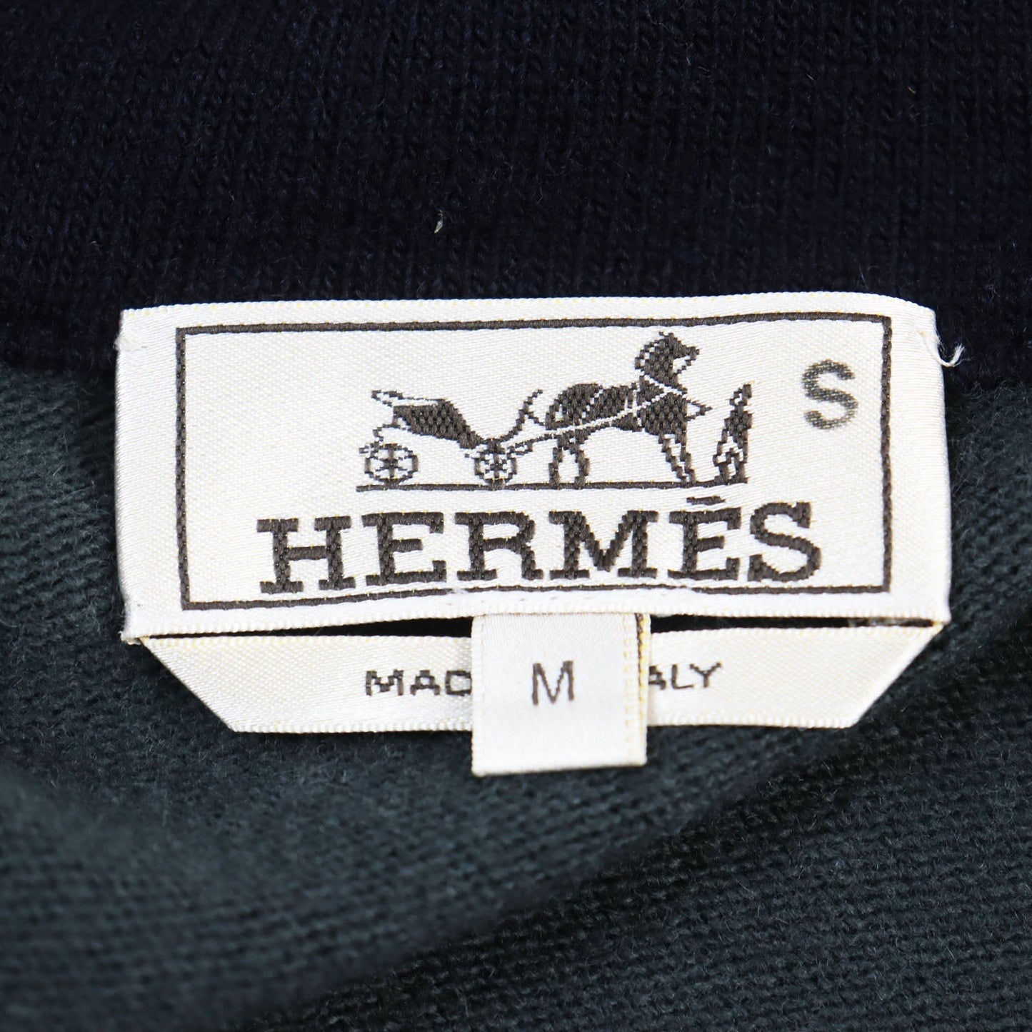 HERMES Hoodie wool Green navy M