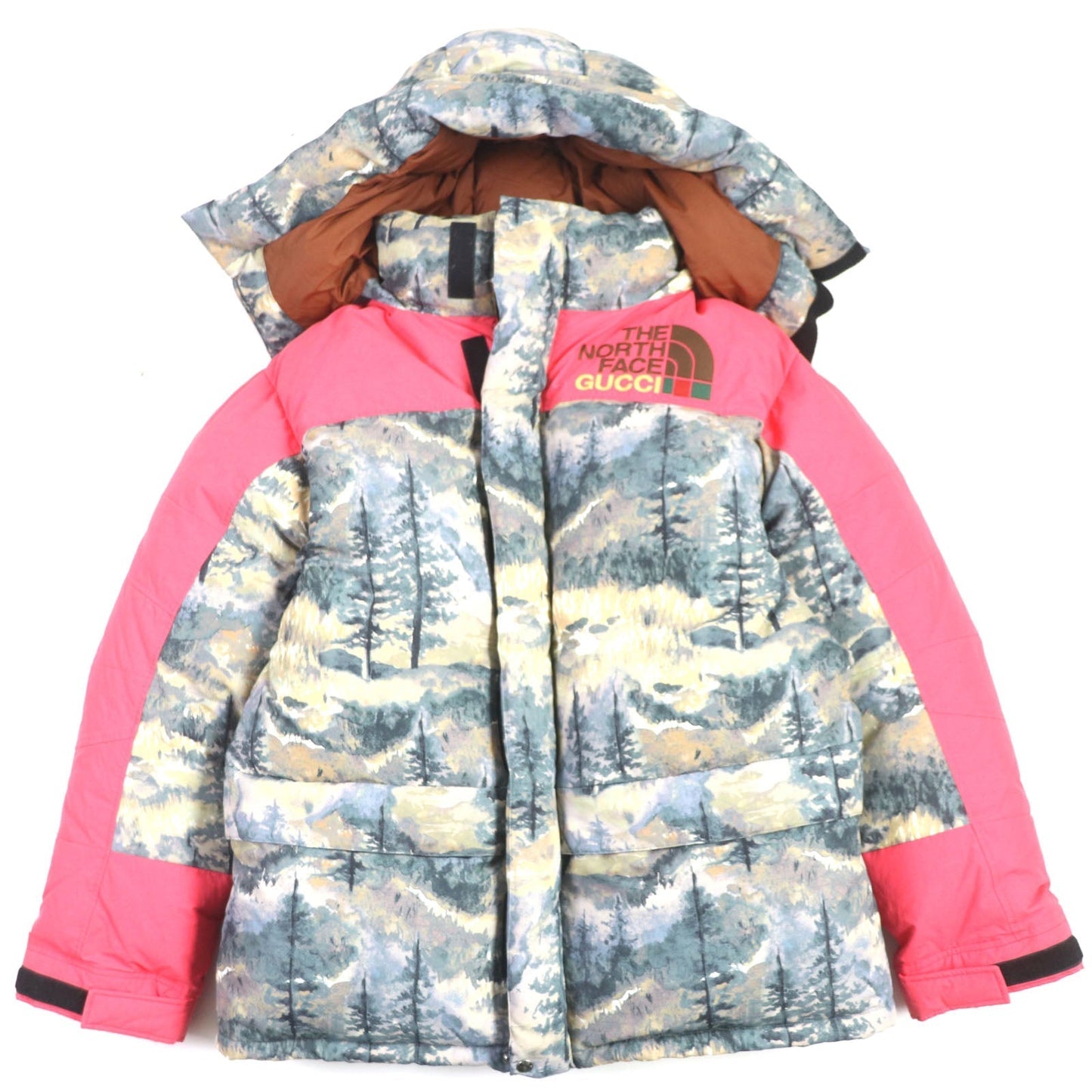 GUCCI Down jacket 663895 Outer: 100% nylon, Outer: 73% nylon, Outer: 27% cotton, Lining: 100% nylon, Filling: 85% down, 15% feather Multi Forest mens L Used