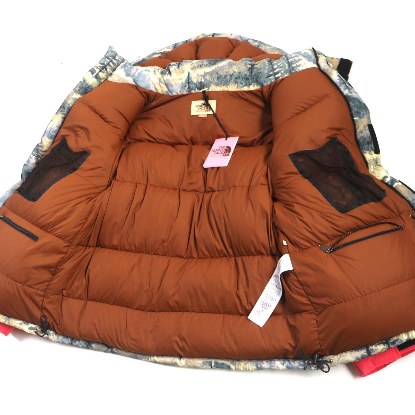 GUCCI Down jacket 663895 Outer: 100% nylon, Outer: 73% nylon, Outer: 27% cotton, Lining: 100% nylon, Filling: 85% down, 15% feather Multi Forest mens L Used
