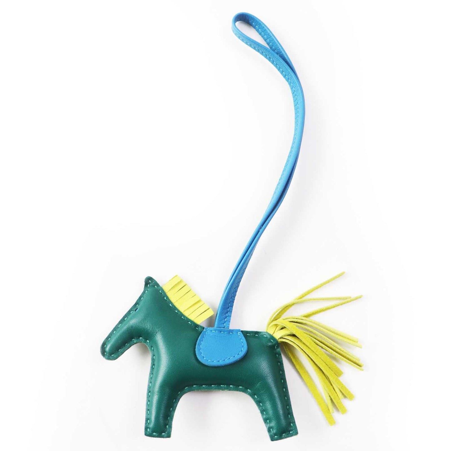 HERMES Bag charm Anyo Miro Malachite Lime Blue Zanzibar Rodeo Charm PM