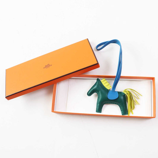 HERMES Bag charm Anyo Miro Malachite Lime Blue Zanzibar Rodeo Charm PM