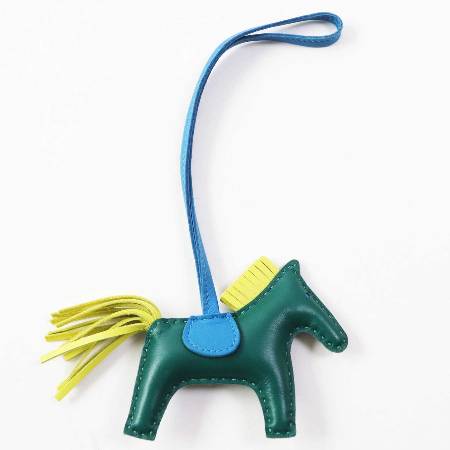 HERMES Bag charm Anyo Miro Malachite Lime Blue Zanzibar Rodeo Charm PM