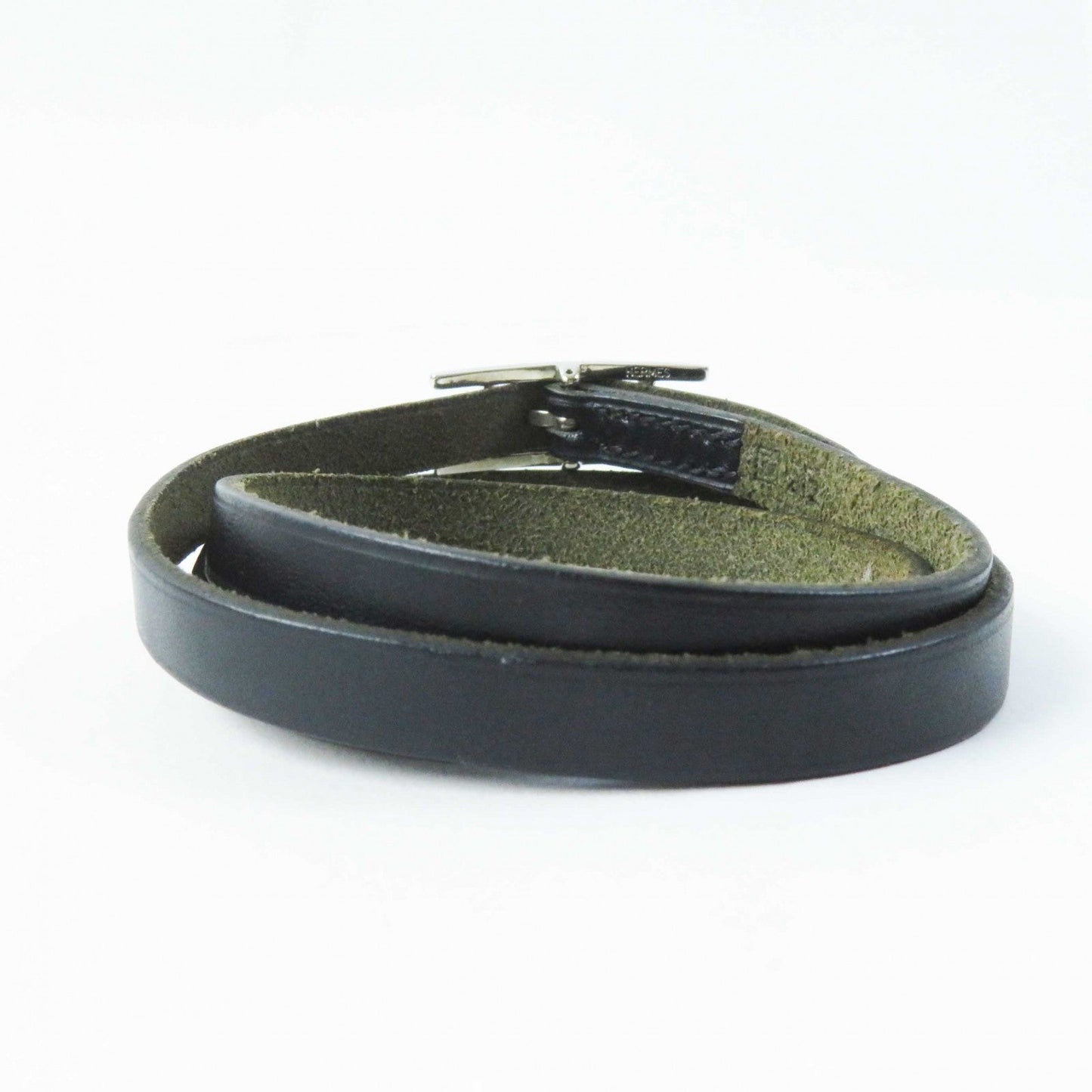 HERMES bracelet leather black Beapi de Bourtour