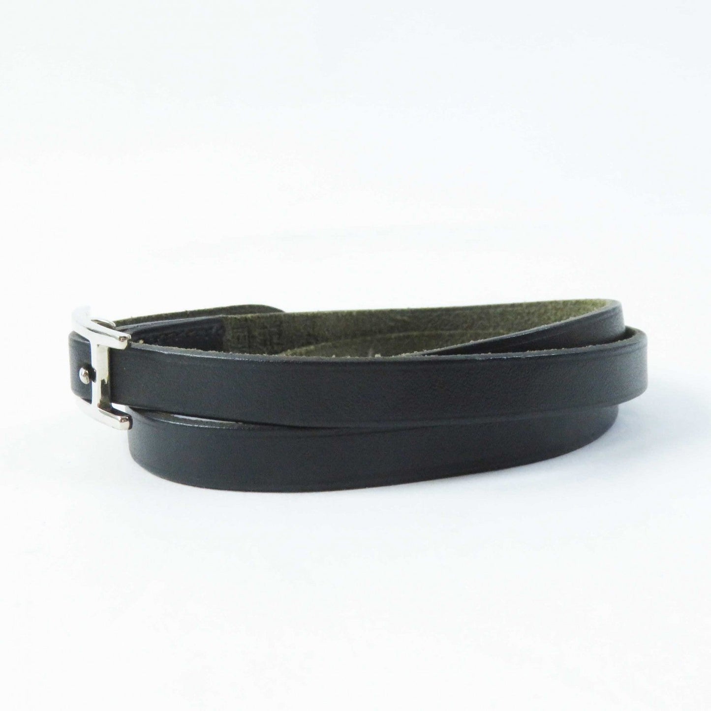 HERMES bracelet leather black Beapi de Bourtour