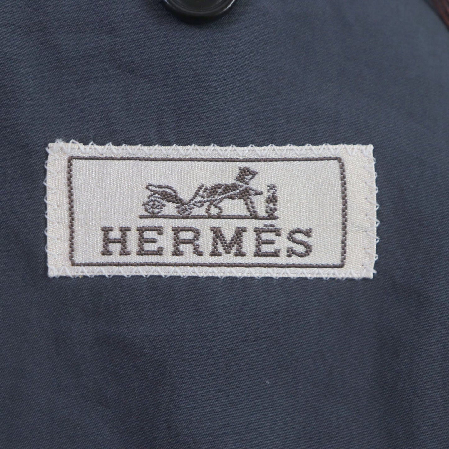 HERMES tailored jacket 21-5257 Main: 100% cotton Navy mens 56 Used