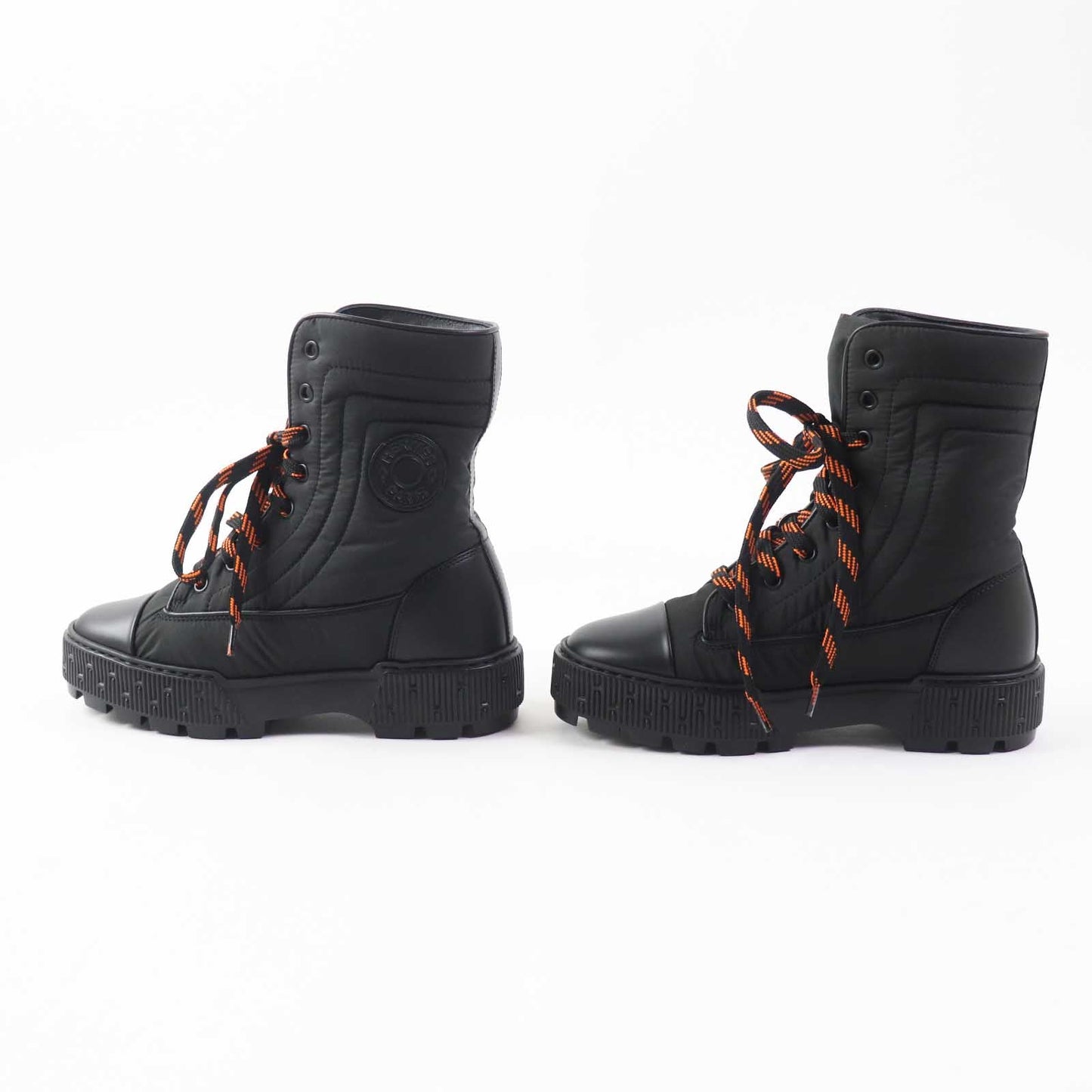 HERMES short boots Main: Leather, parachute fabric black Women 35 Used