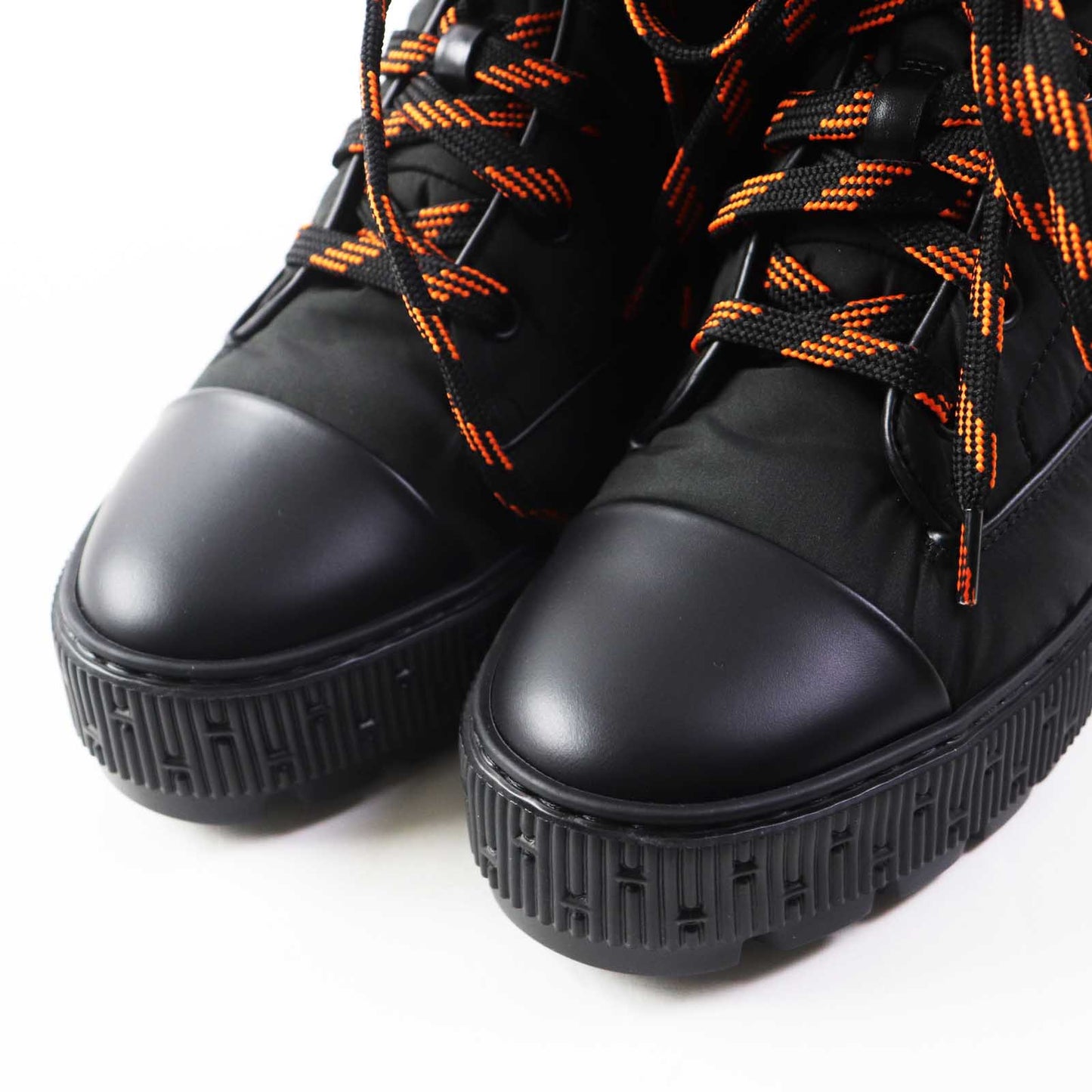 HERMES short boots Main: Leather, parachute fabric black Women 35 Used