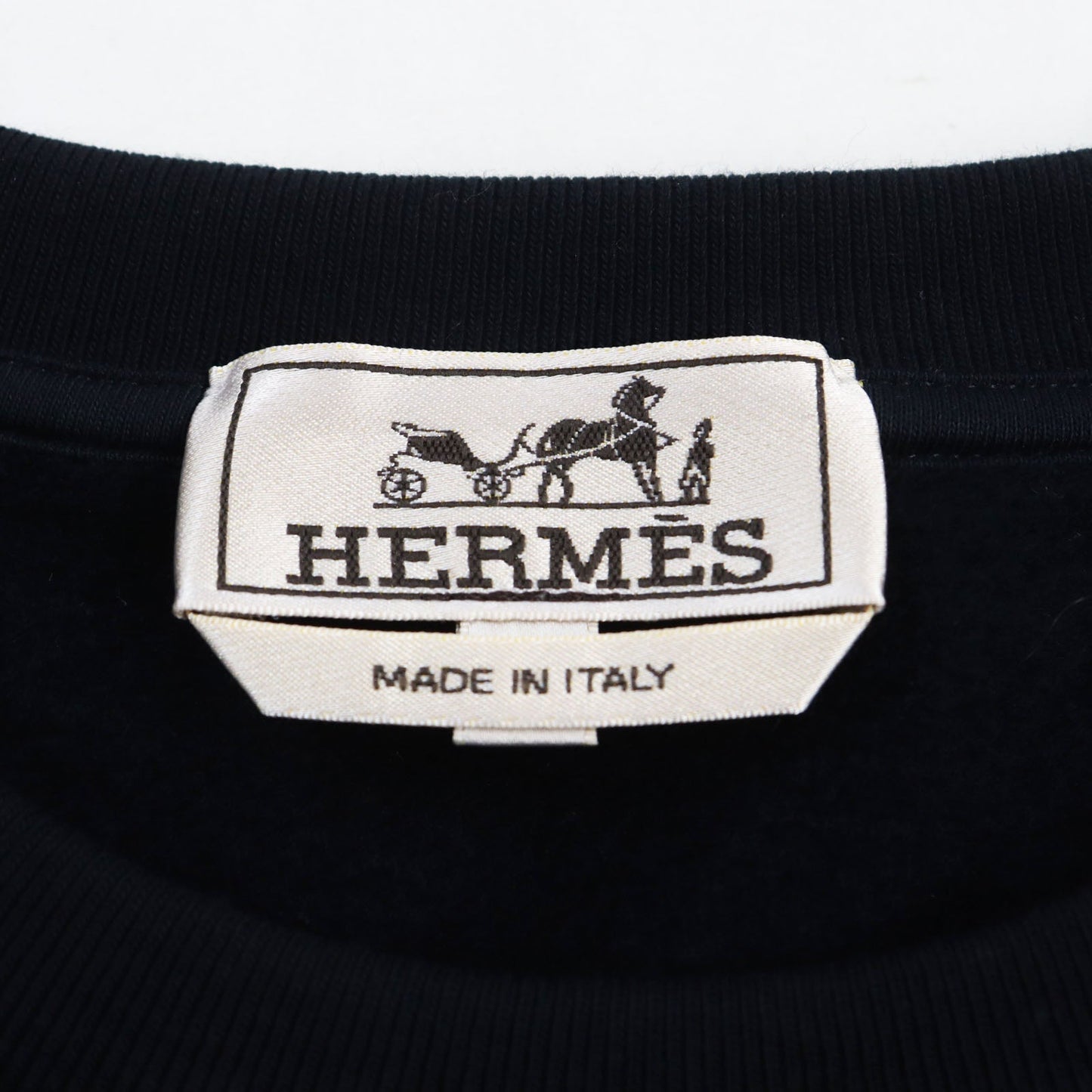 HERMES sweat cotton black Chevaux en Symmetry M