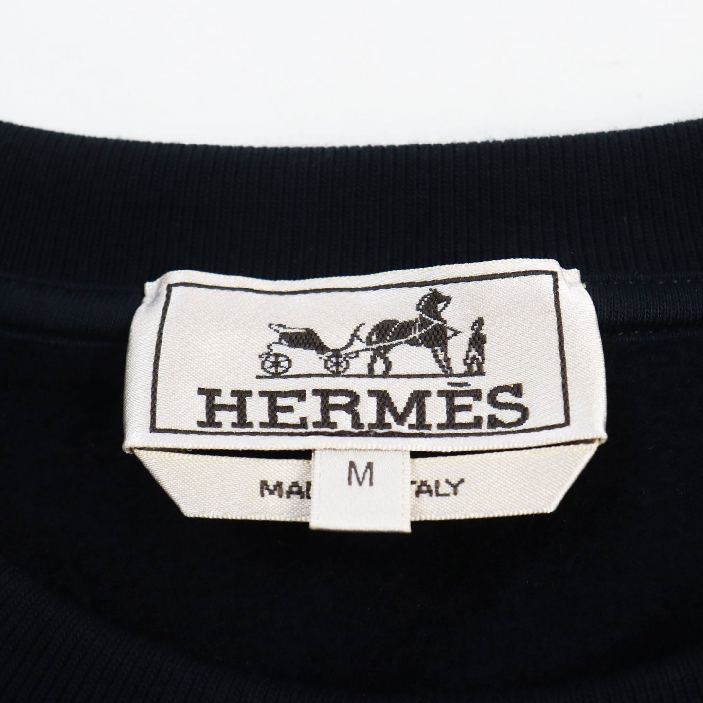 HERMES sweat cotton black Chevaux en Symmetry M