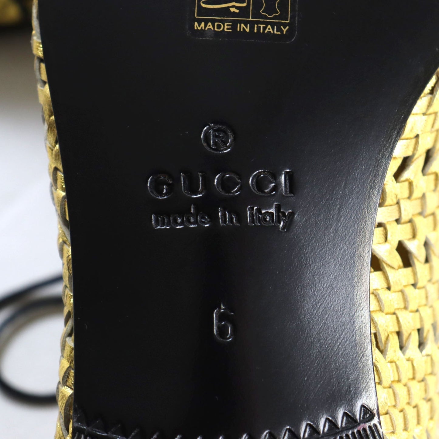 GUCCI Leather shoes Metallic leather gold 6