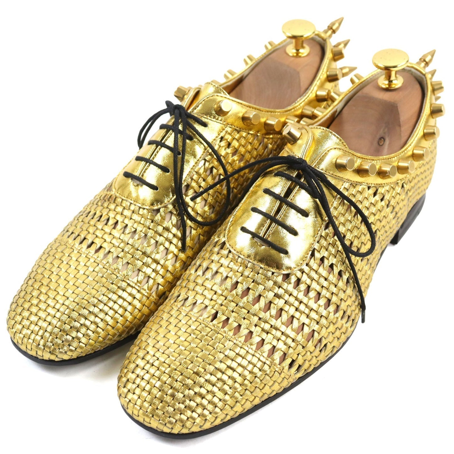 GUCCI Leather shoes Metallic leather gold 6
