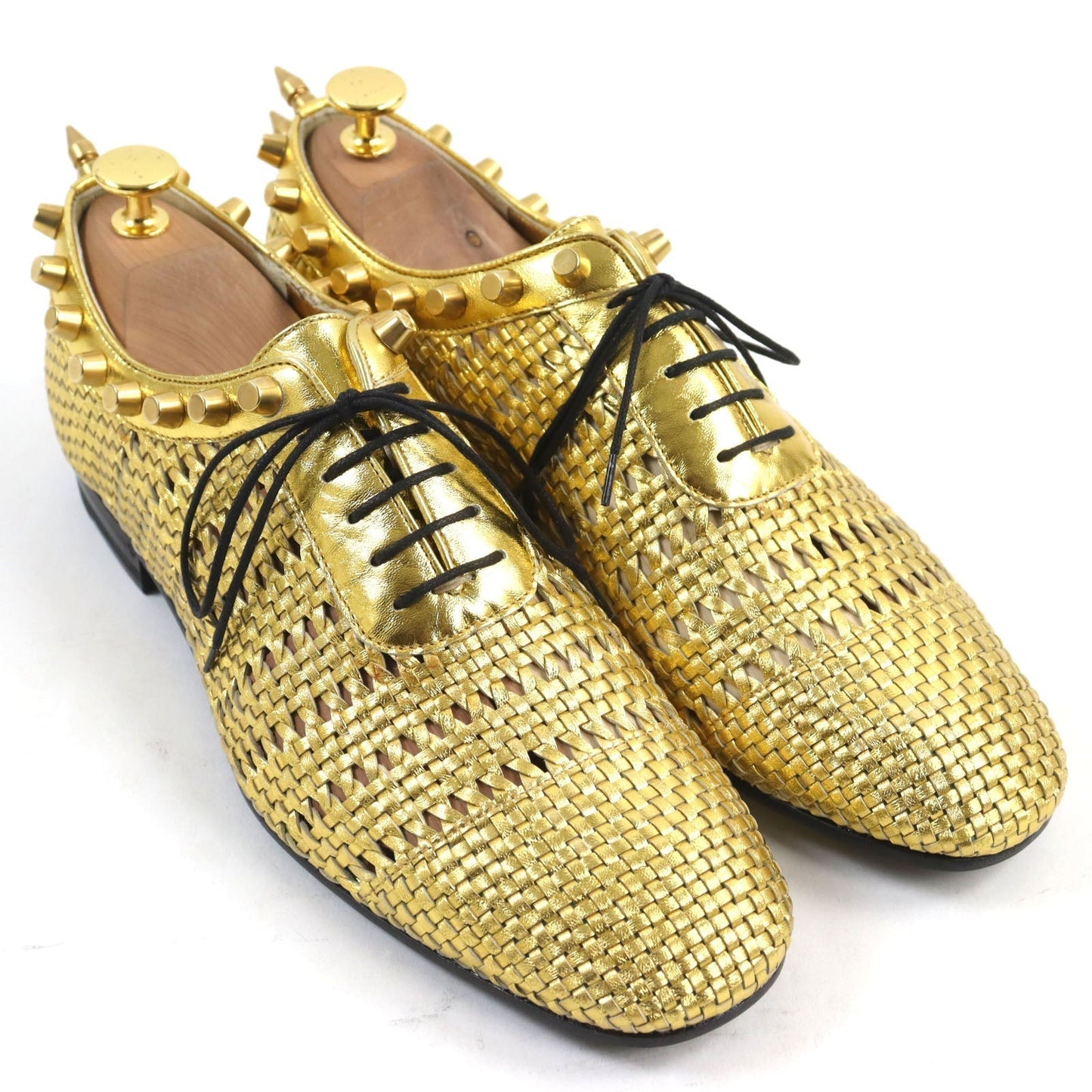 GUCCI Leather shoes Metallic leather gold 6