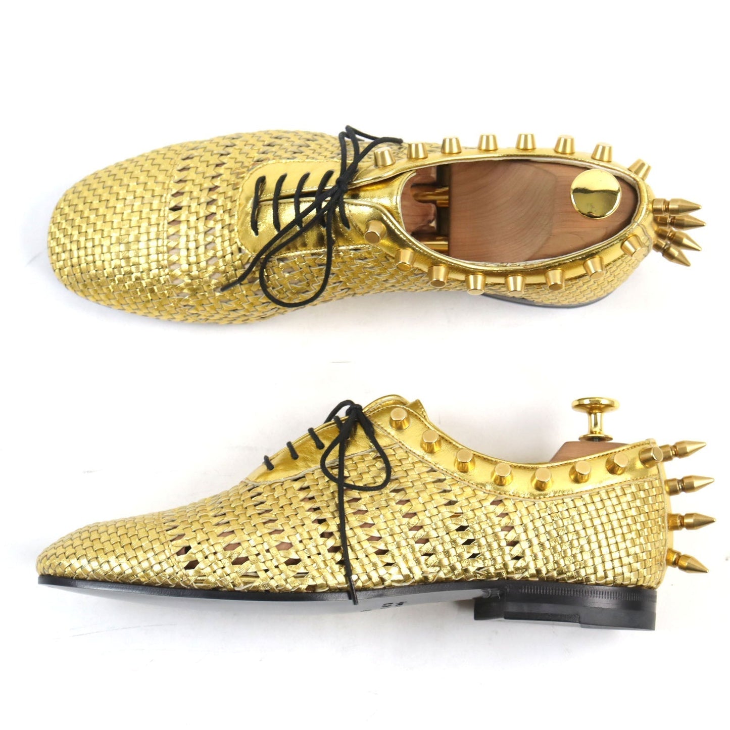 GUCCI Leather shoes Metallic leather gold 6
