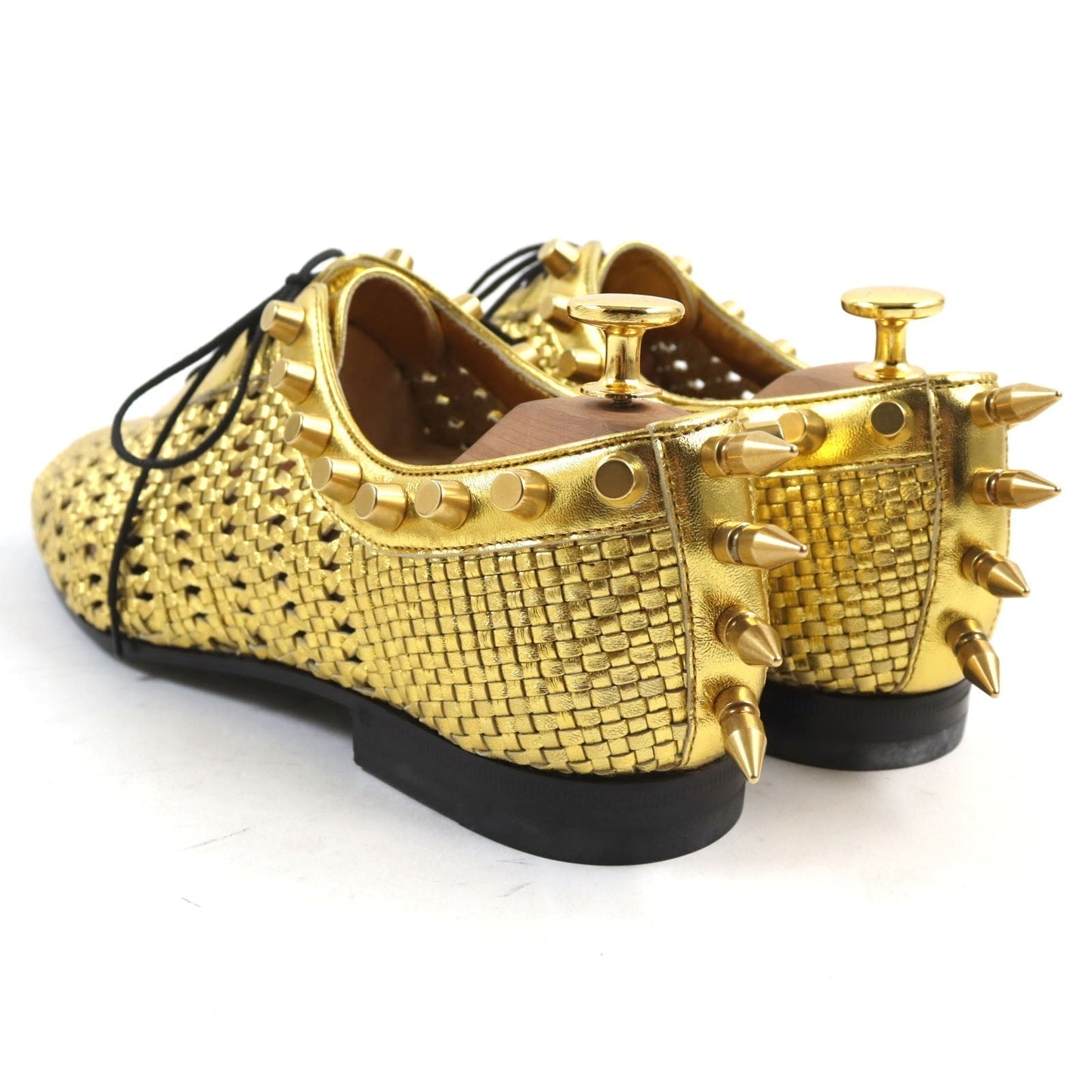 GUCCI Leather shoes Metallic leather gold 6