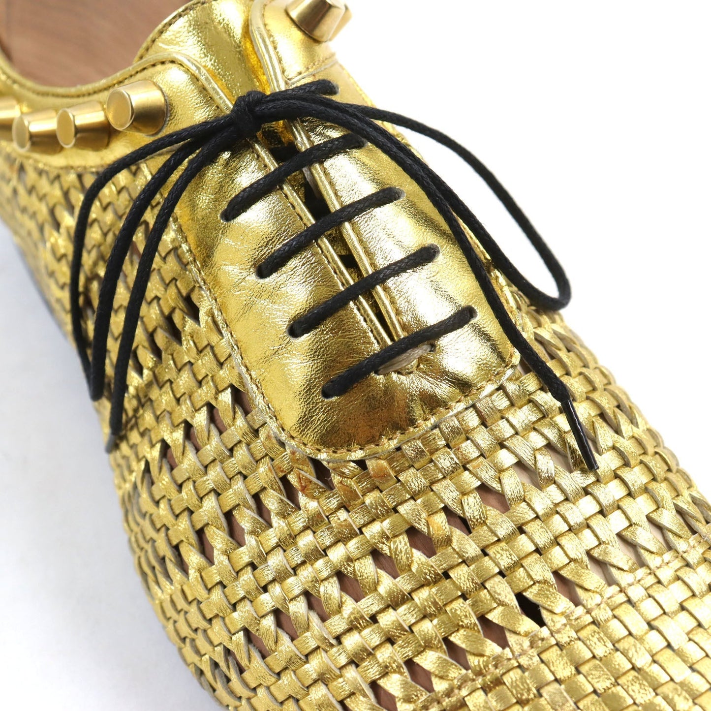 GUCCI Leather shoes Metallic leather gold 6