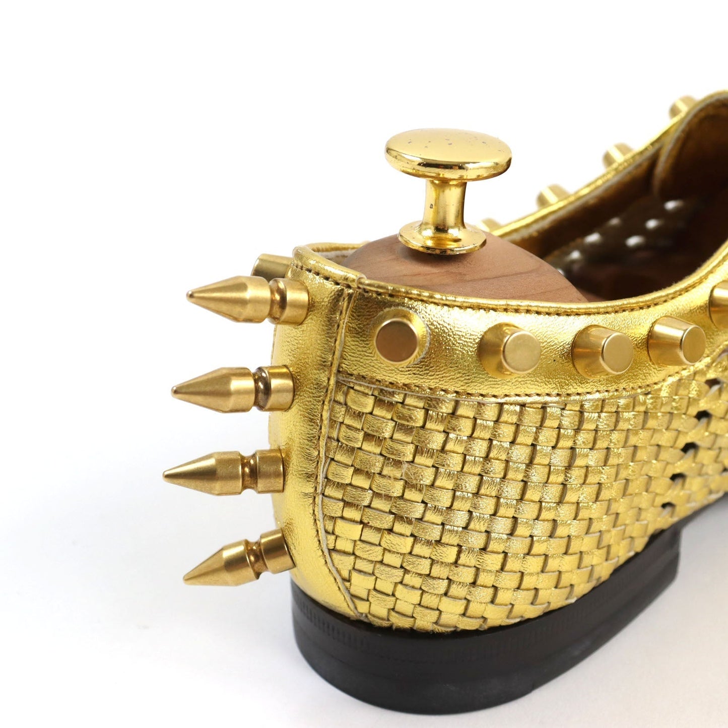 GUCCI Leather shoes Metallic leather gold 6