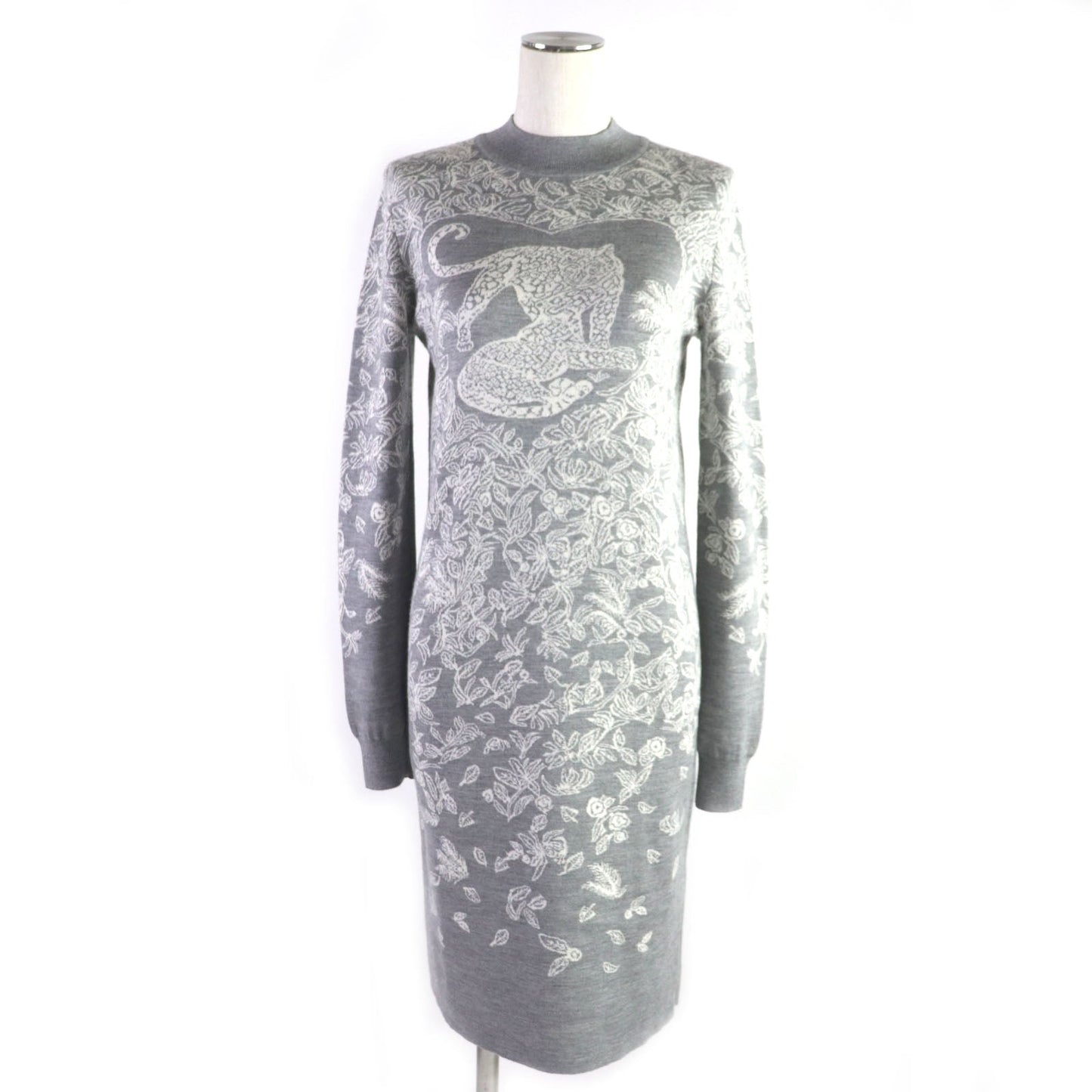 HERMES one piece cashmere gray Jungle love 34