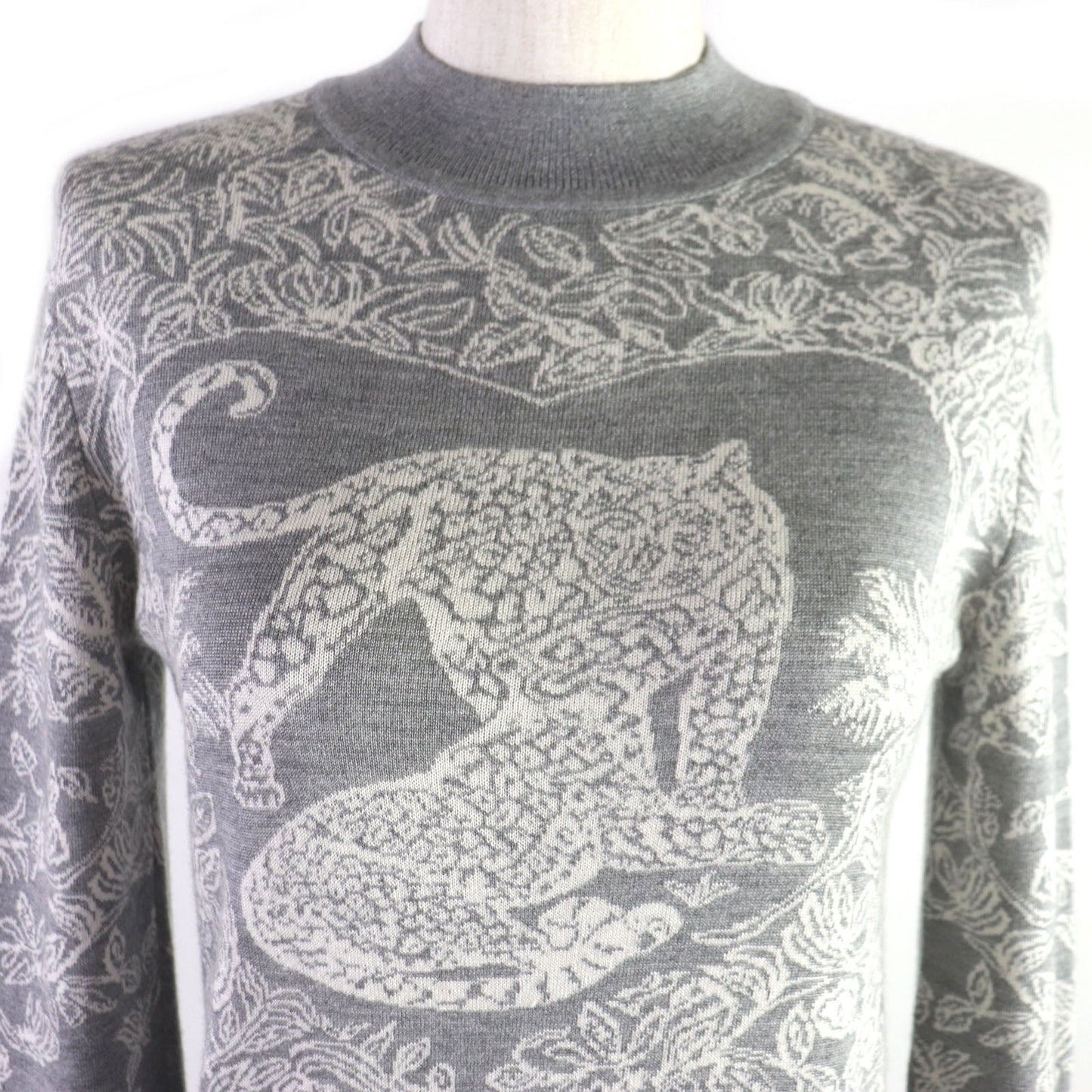 HERMES one piece cashmere gray Jungle love 34