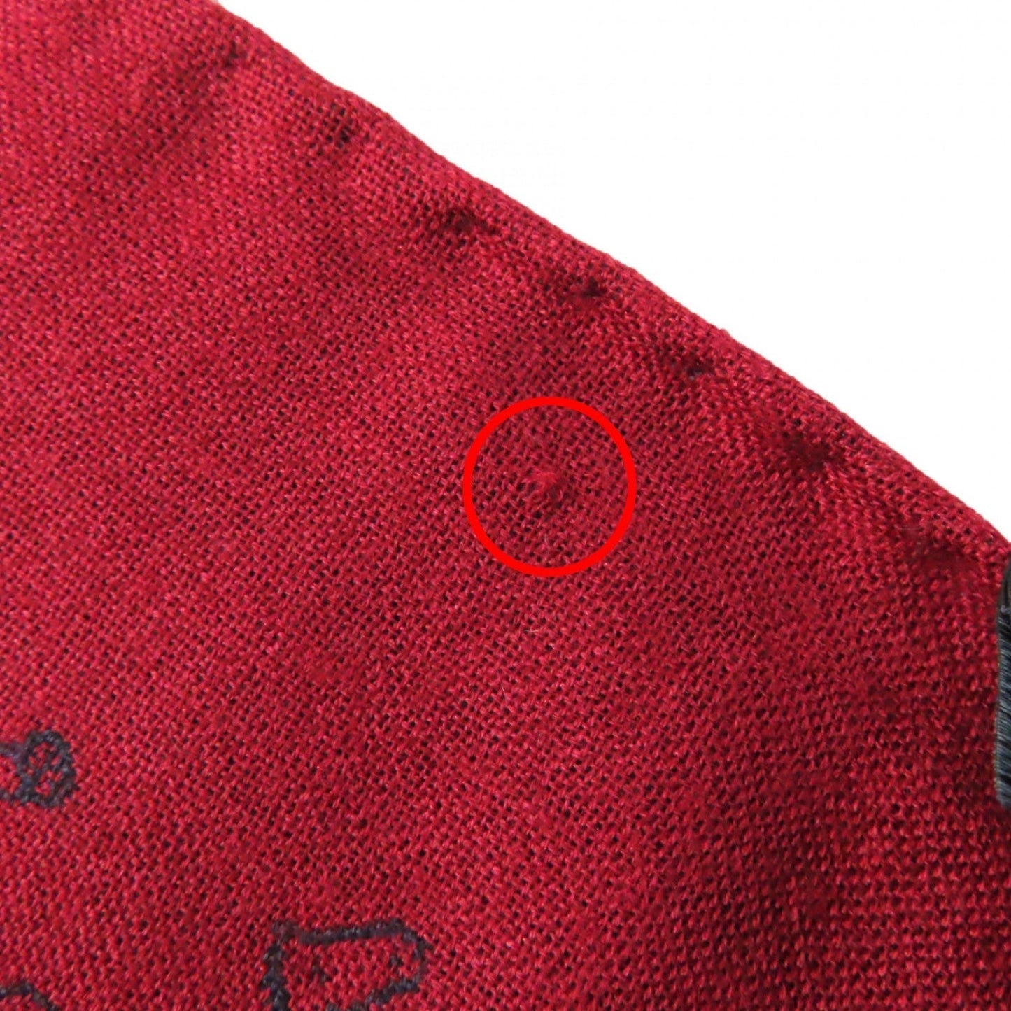 HERMES Scarf Main: 70% cashmere, Main: 30% silk Navy red Women Used