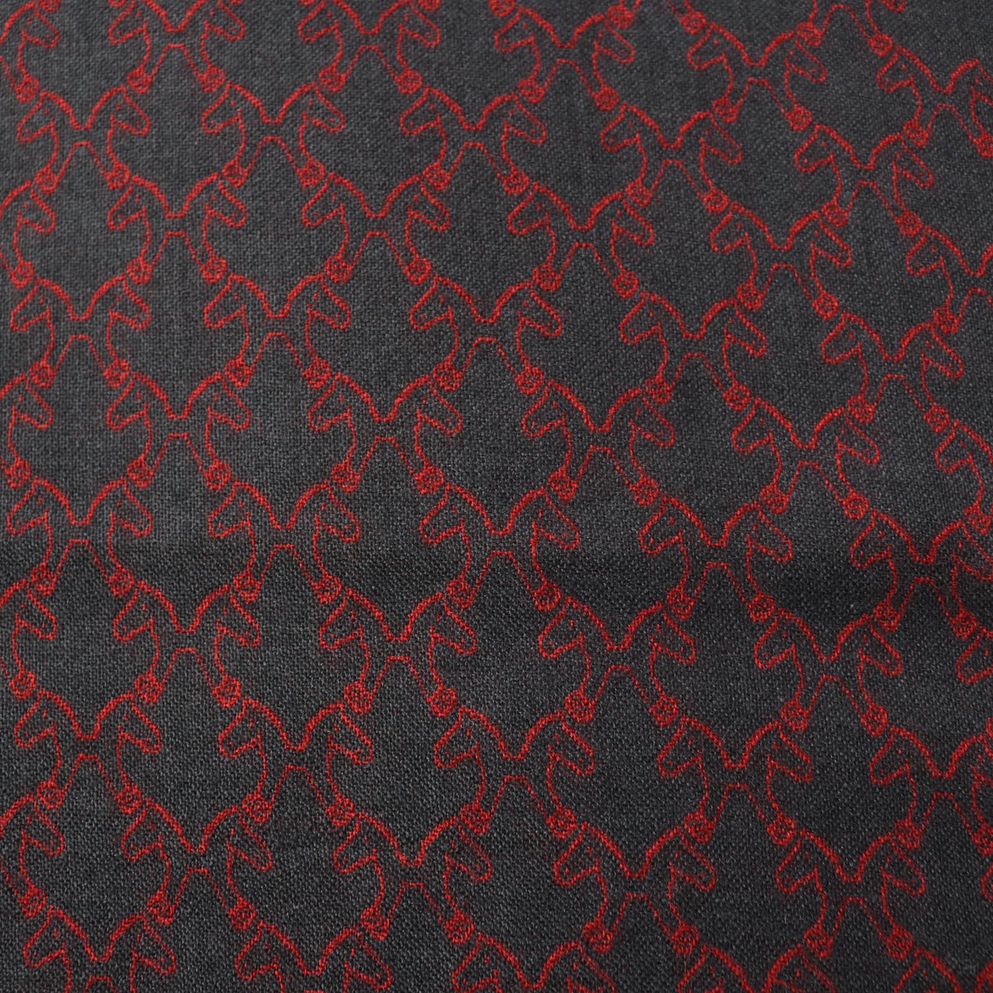 HERMES Scarf Main: 70% cashmere, Main: 30% silk Navy red Women Used