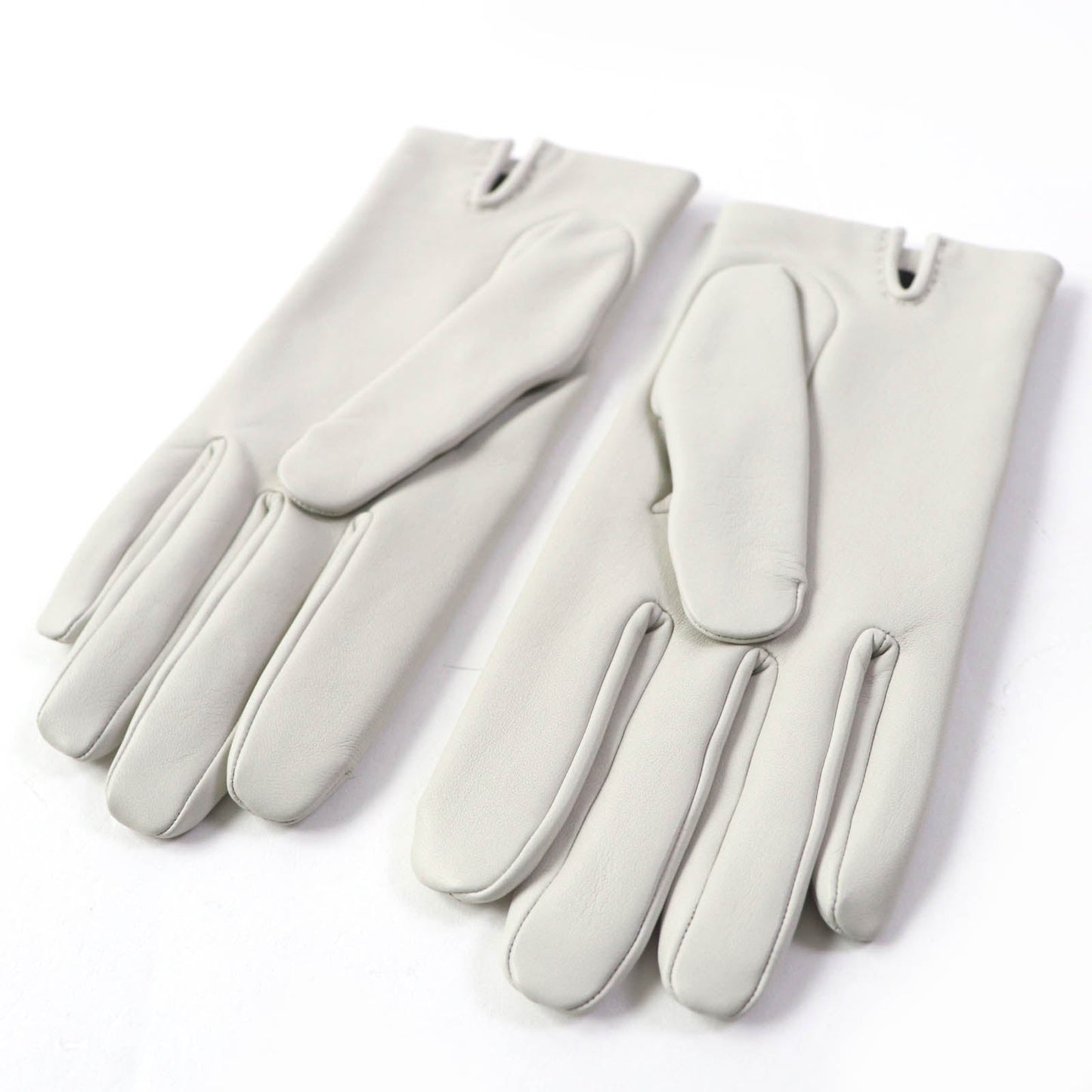 HERMES gloves leather Light gray Chene Dunkle 7.5