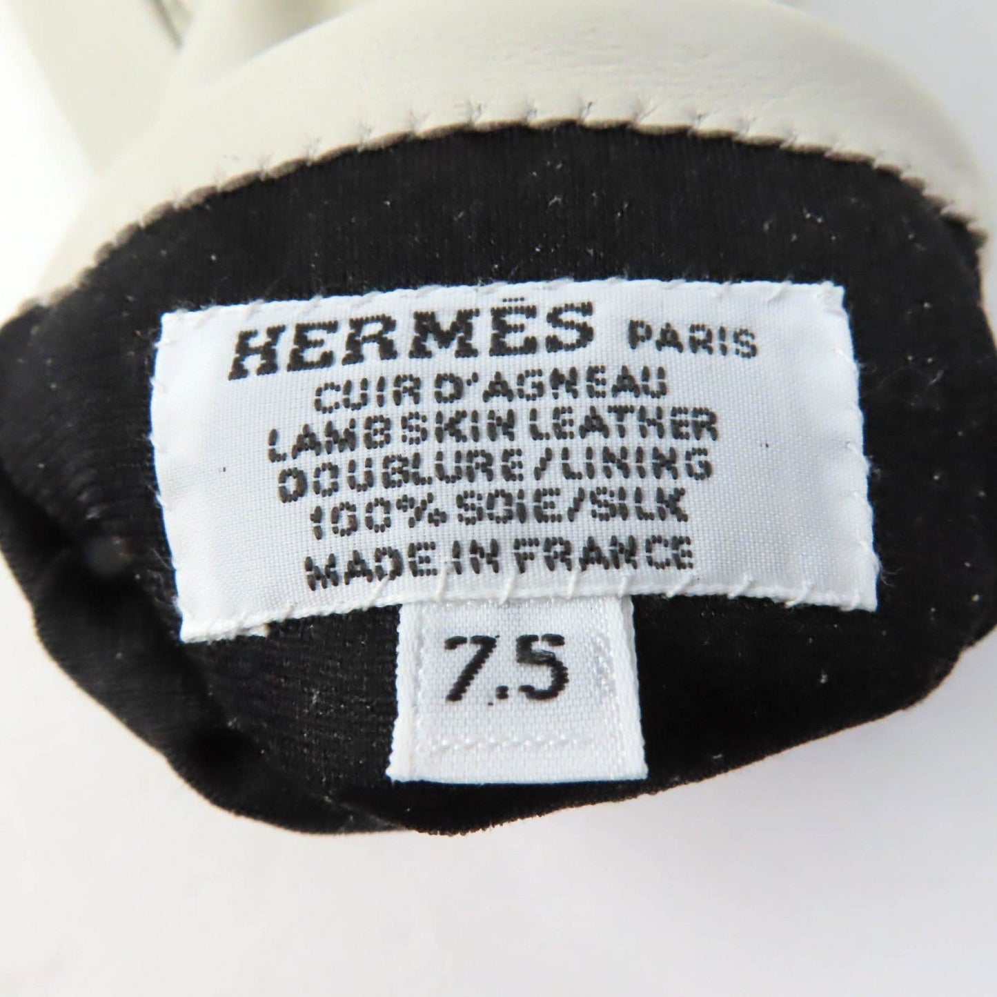 HERMES gloves leather Light gray Chene Dunkle 7.5