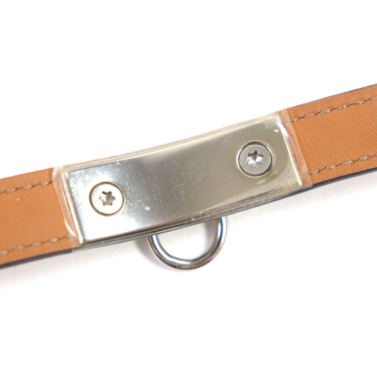 HERMES bracelet leather Red brown Cory Edssian S