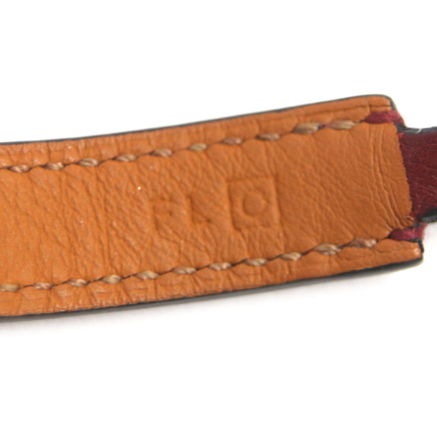 HERMES bracelet leather Red brown Cory Edssian S