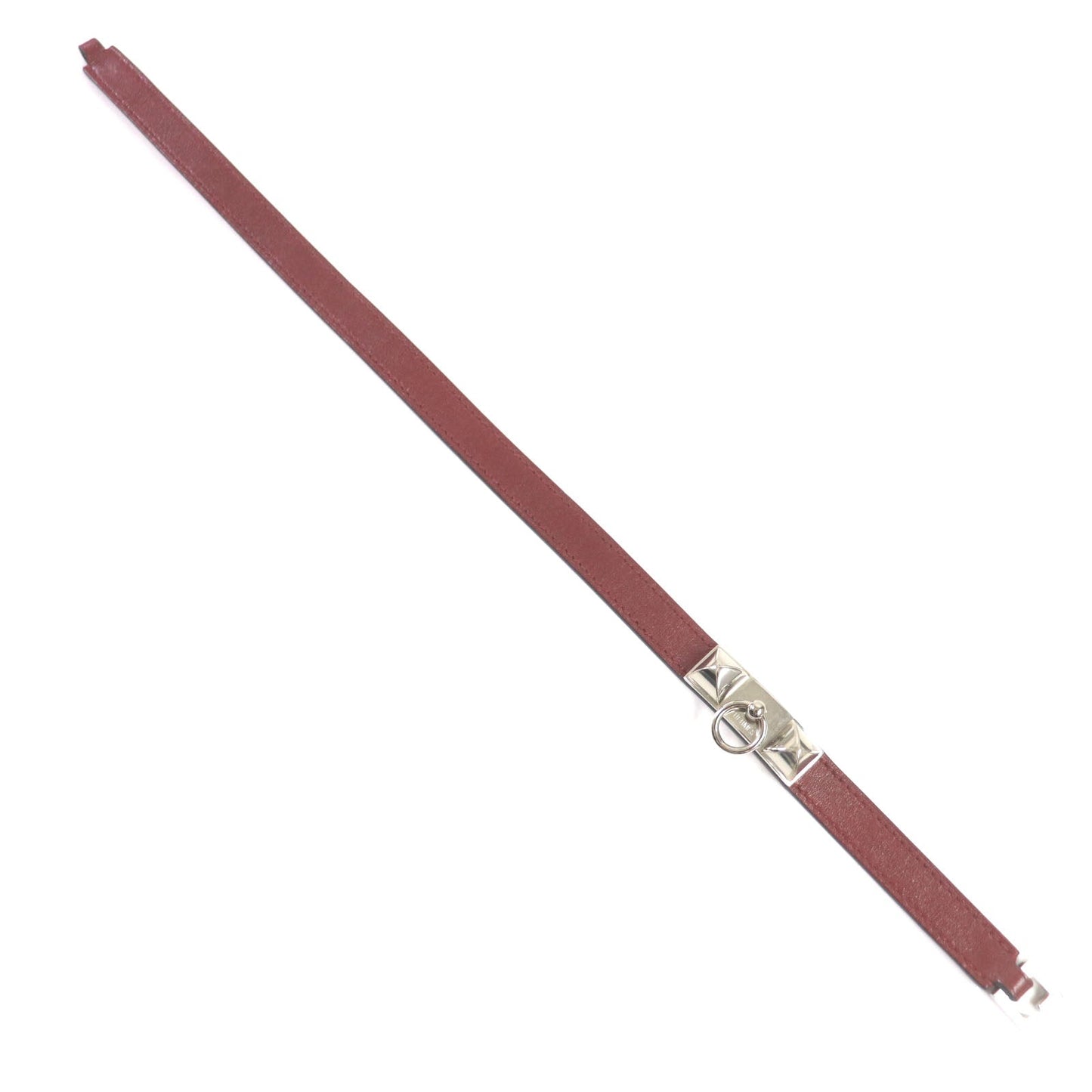 HERMES bracelet leather Red brown Cory Edssian S