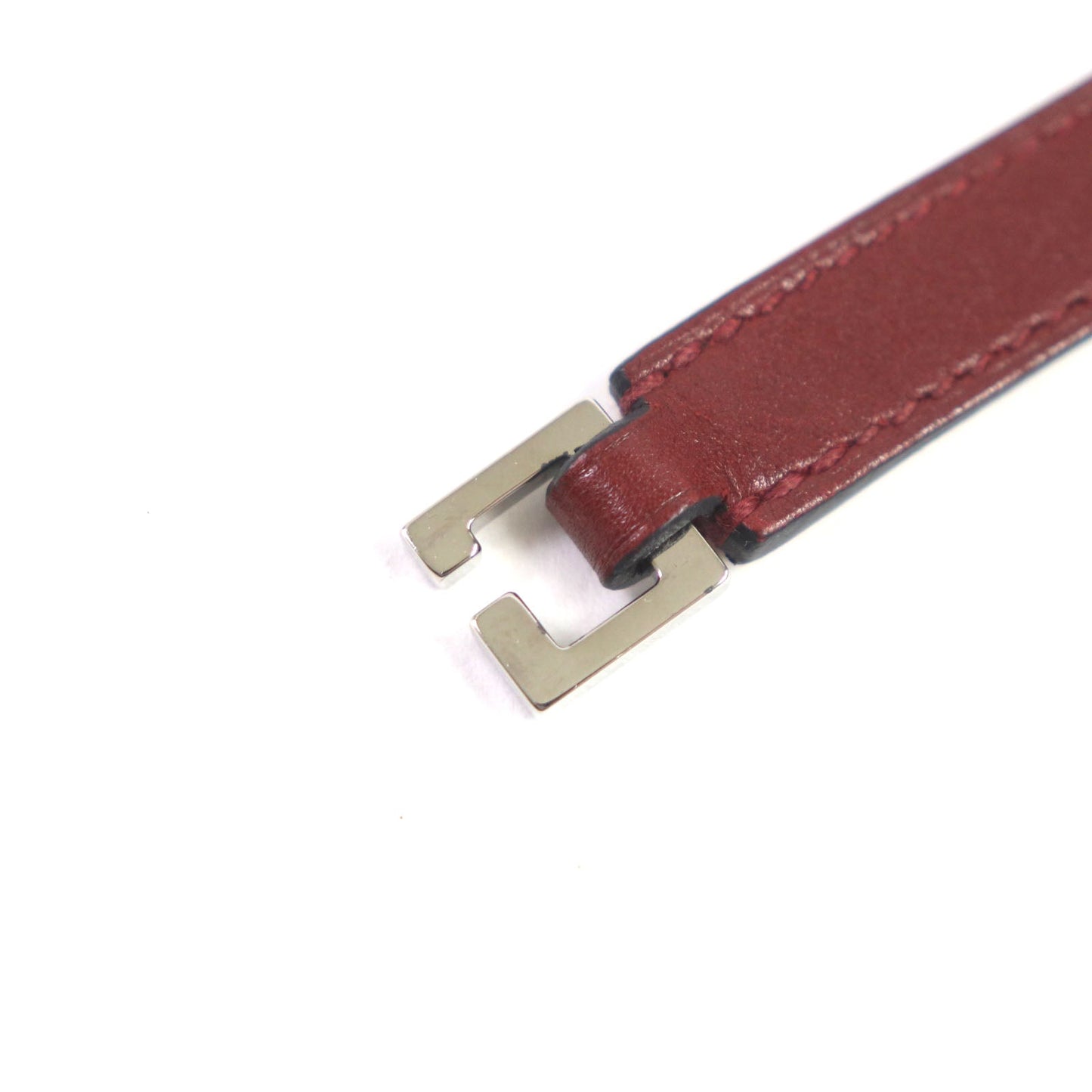 HERMES bracelet leather Red brown Cory Edssian S