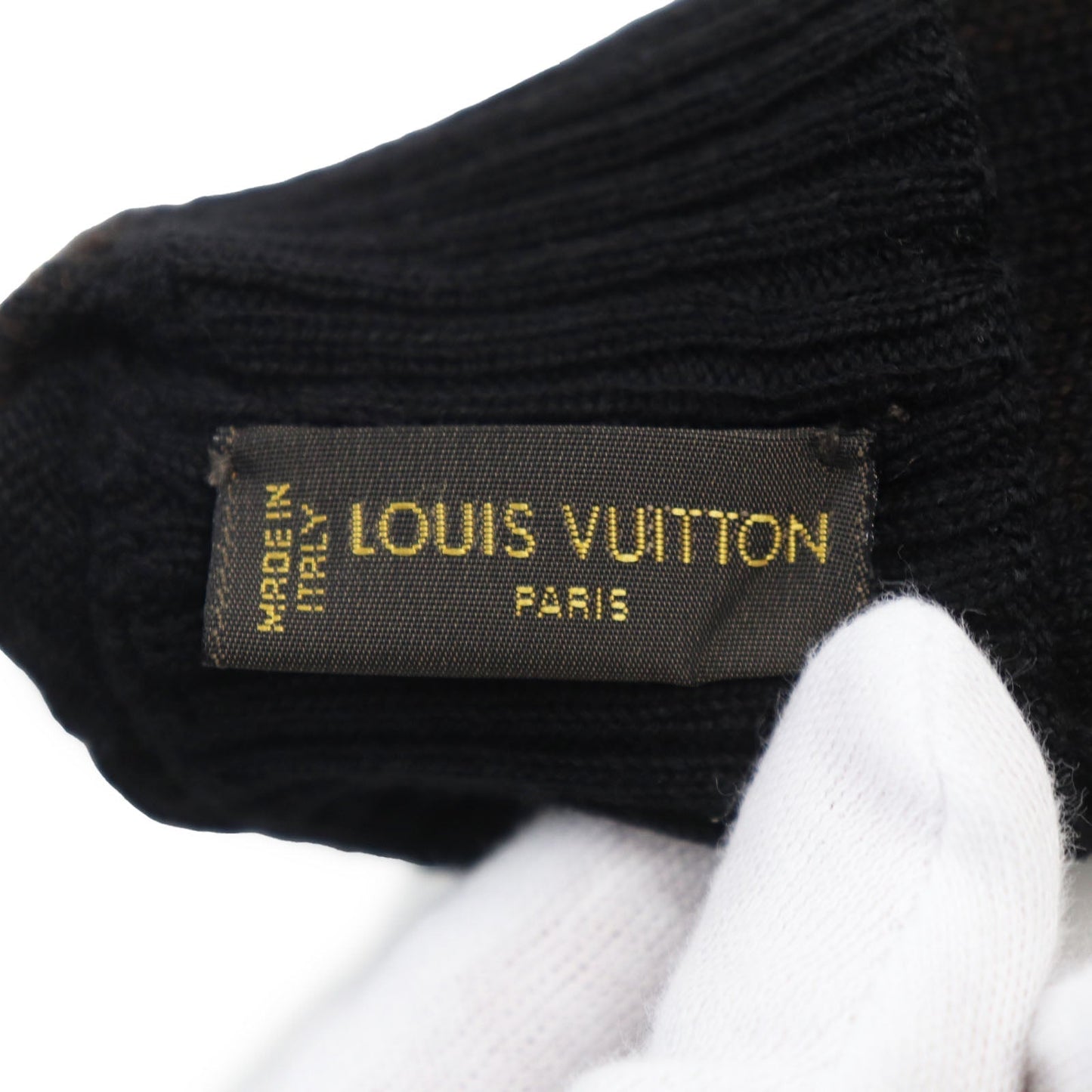 LOUIS VUITTON gloves 402330 wool Black brown Gompute Damier