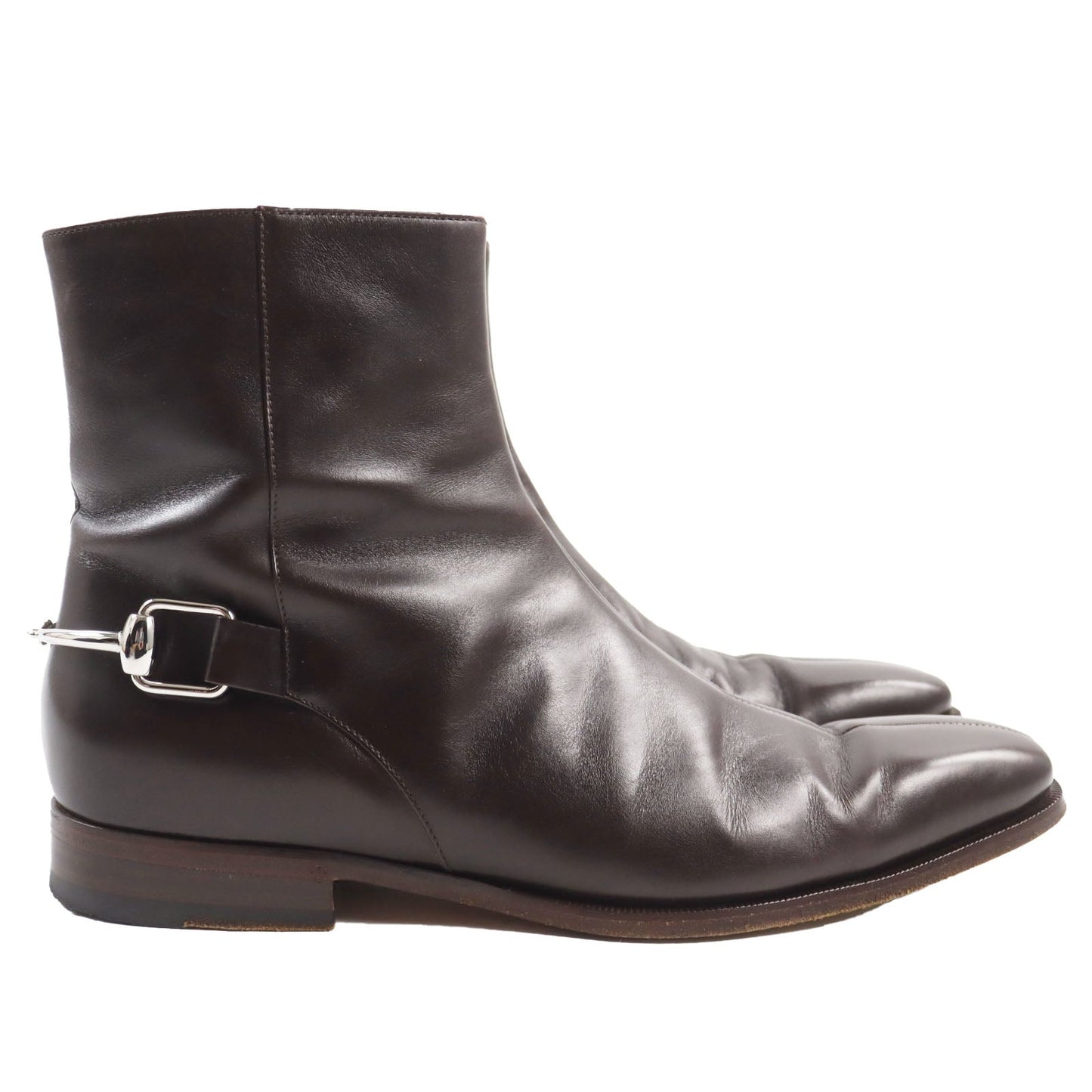 GUCCI boots 204398 Main: Leather Dark brown mens 40 Used