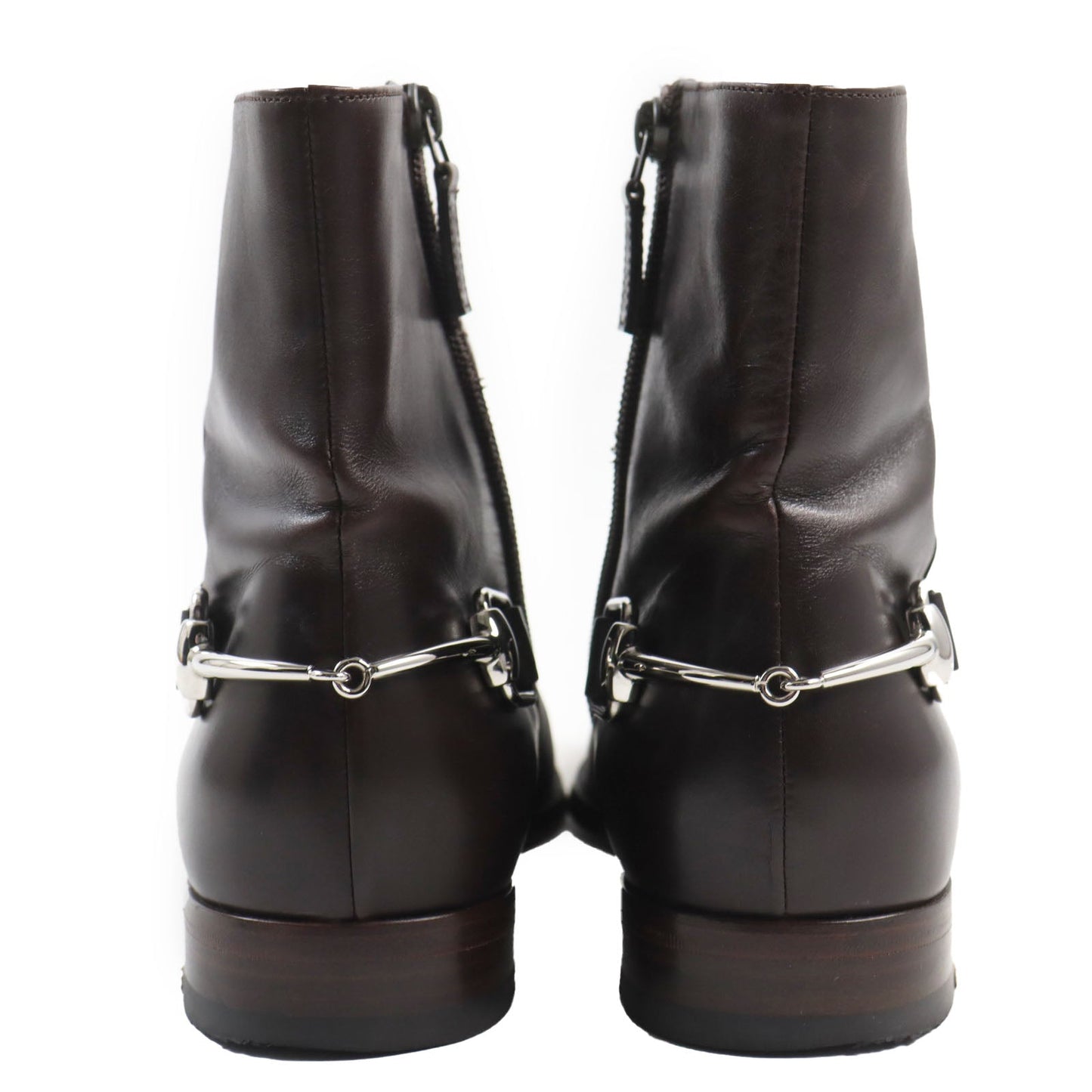 GUCCI boots 204398 Main: Leather Dark brown mens 40 Used