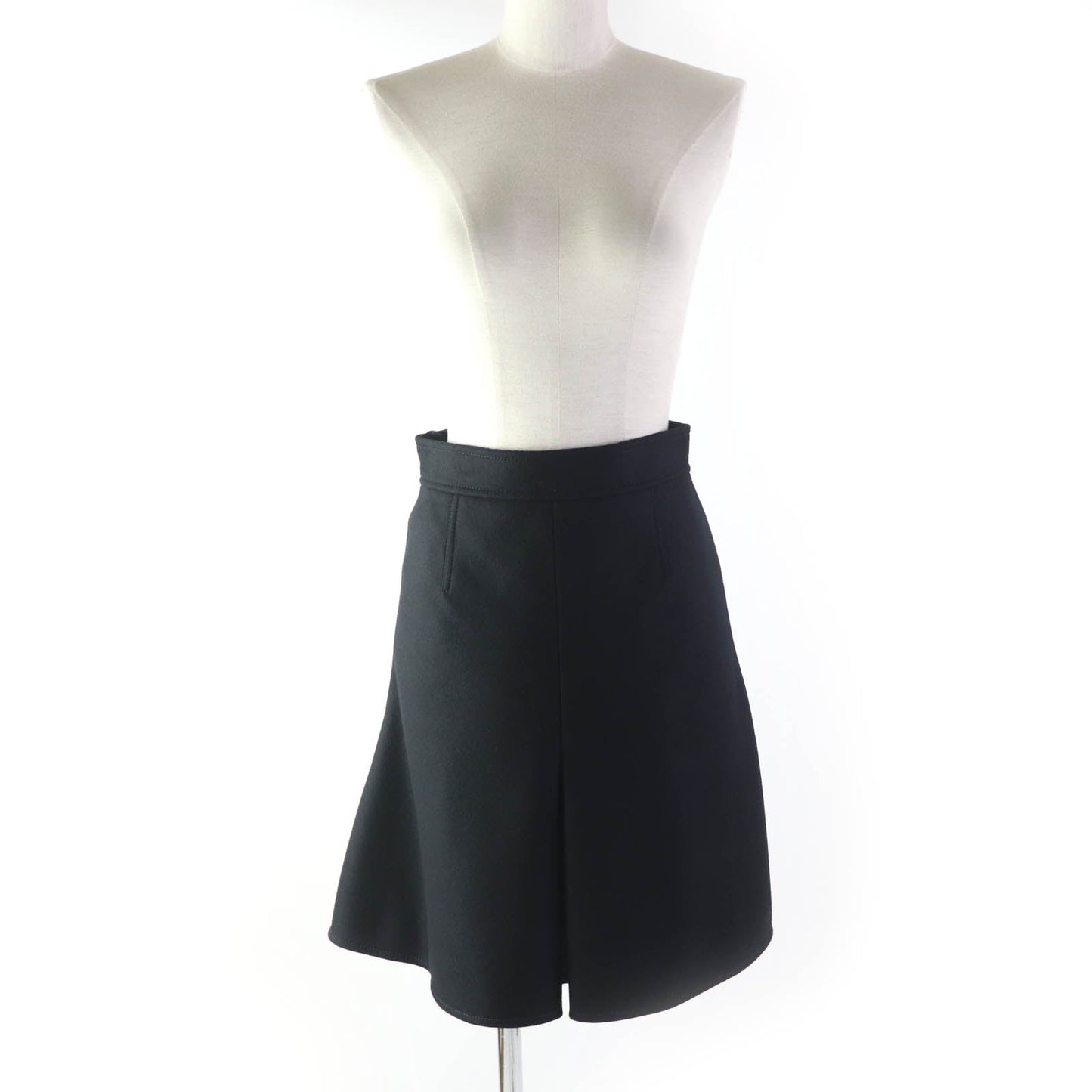 LOUIS VUITTON flare skirt wool black 36