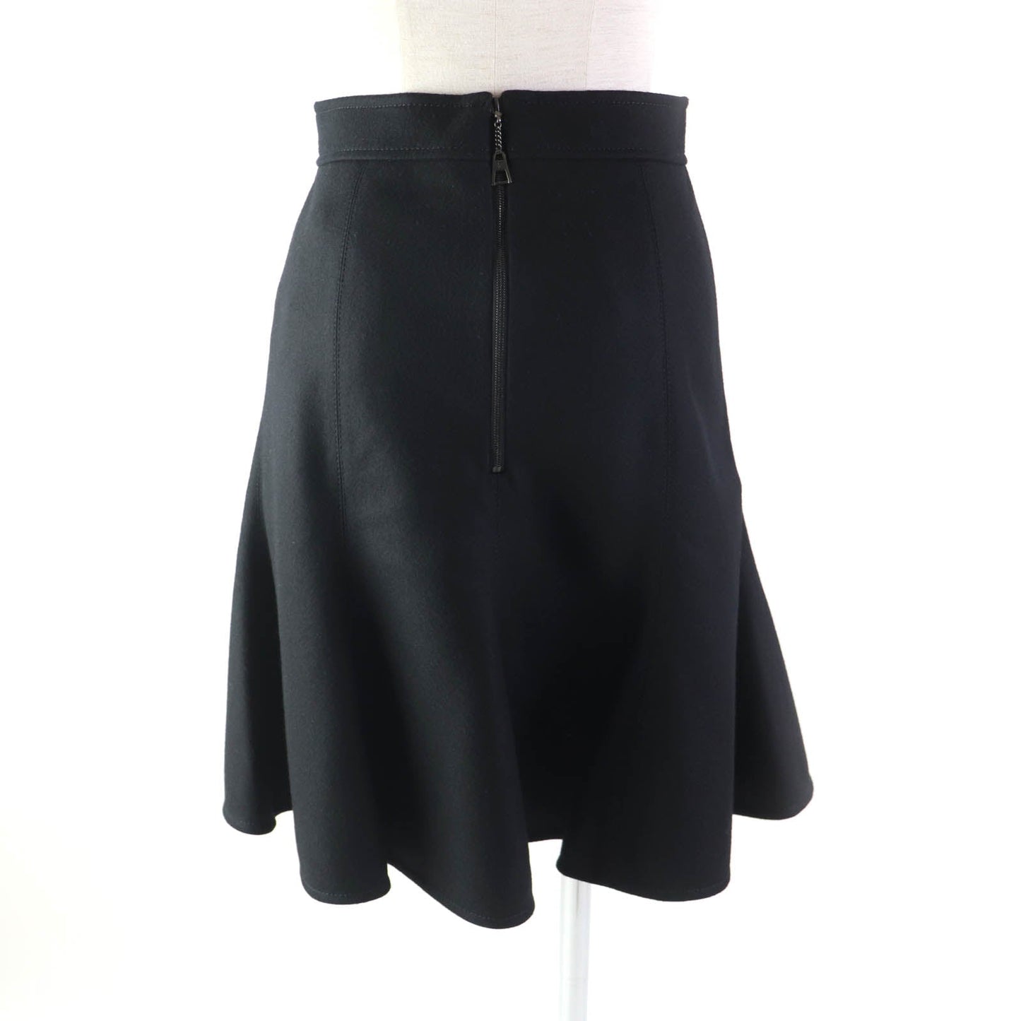 LOUIS VUITTON flare skirt wool black 36