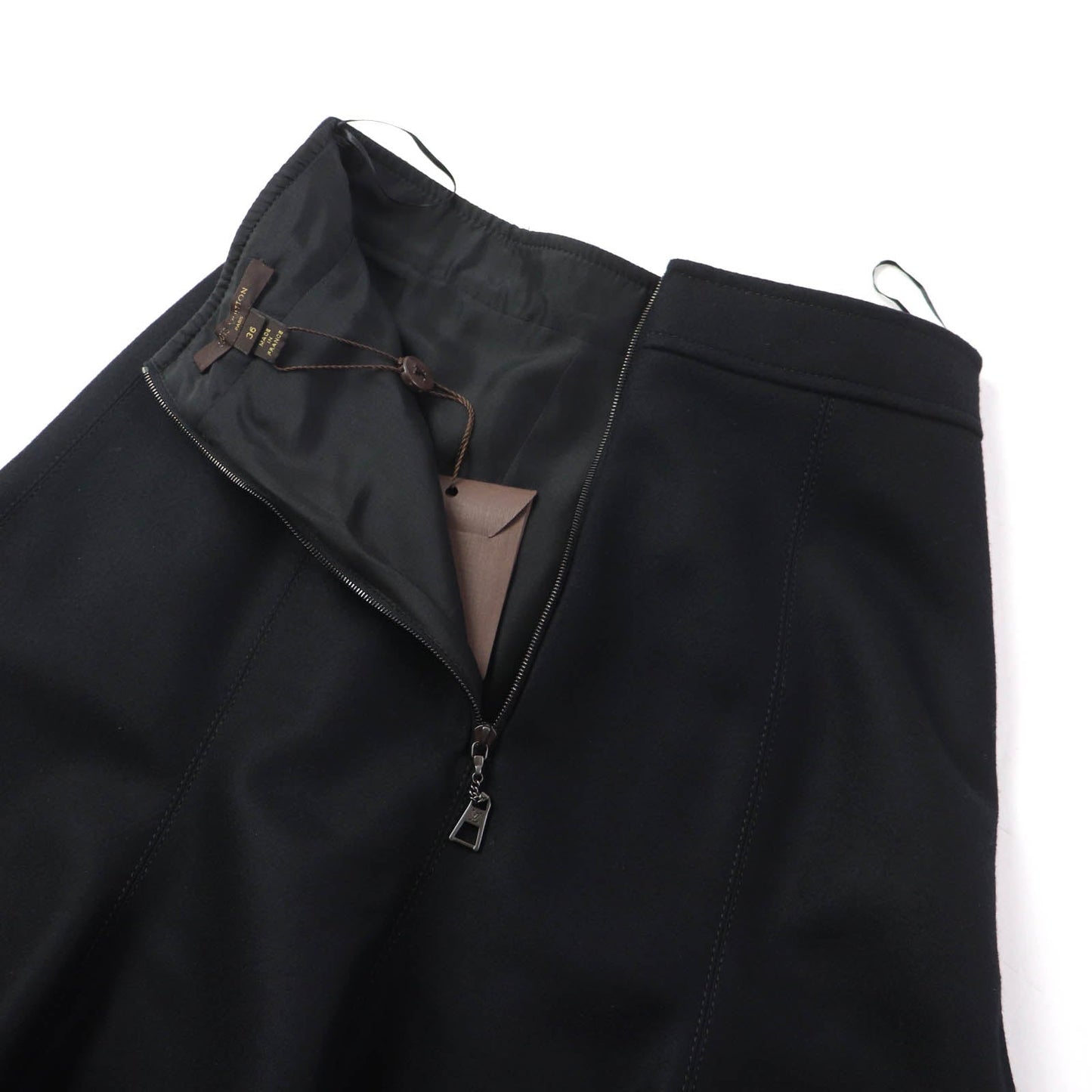 LOUIS VUITTON flare skirt wool black 36