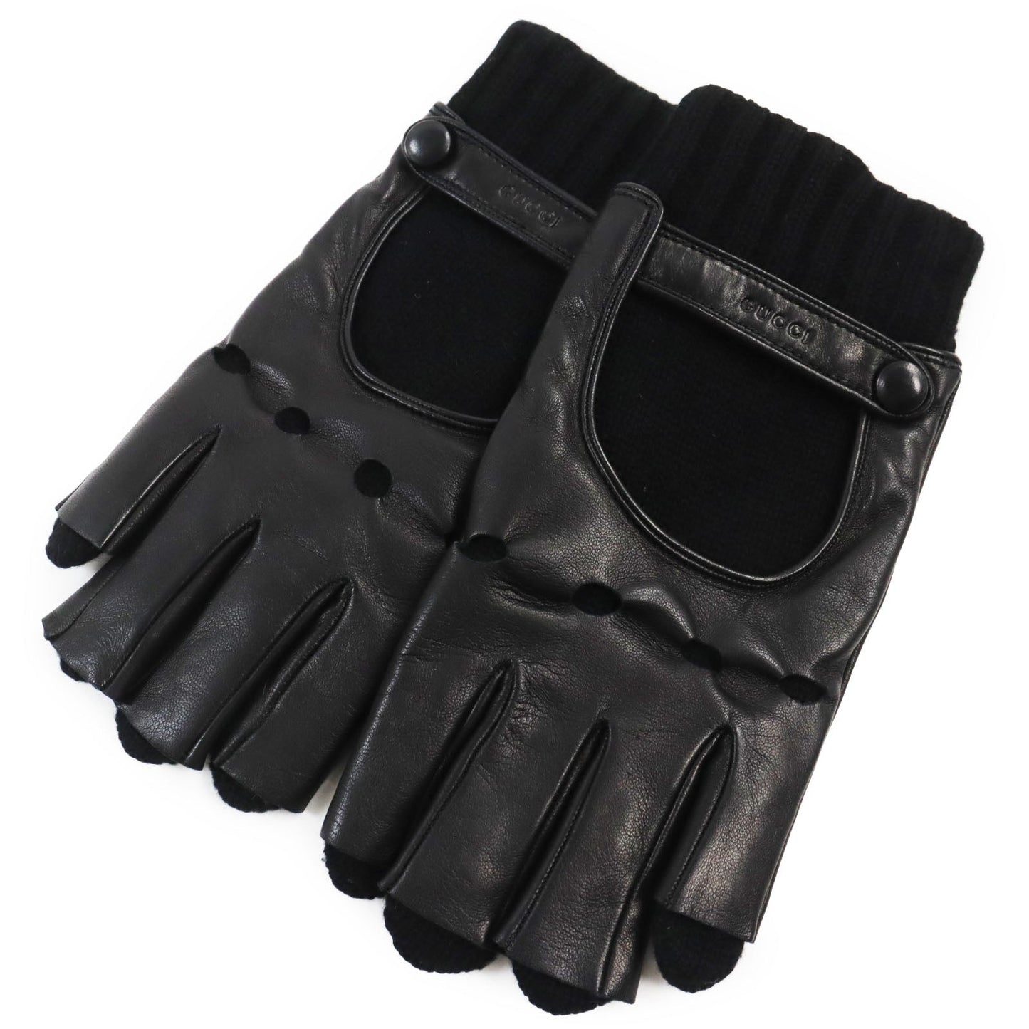 GUCCI gloves 452573 Lamb leather black S