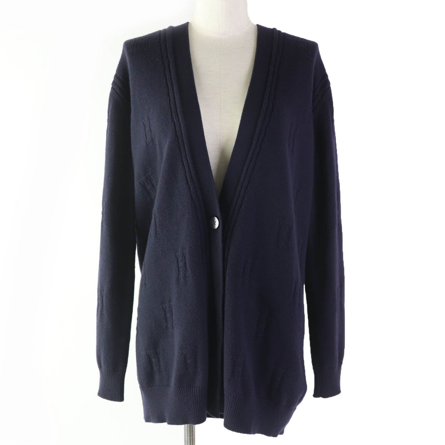 HERMES cardigan wool Navy 34