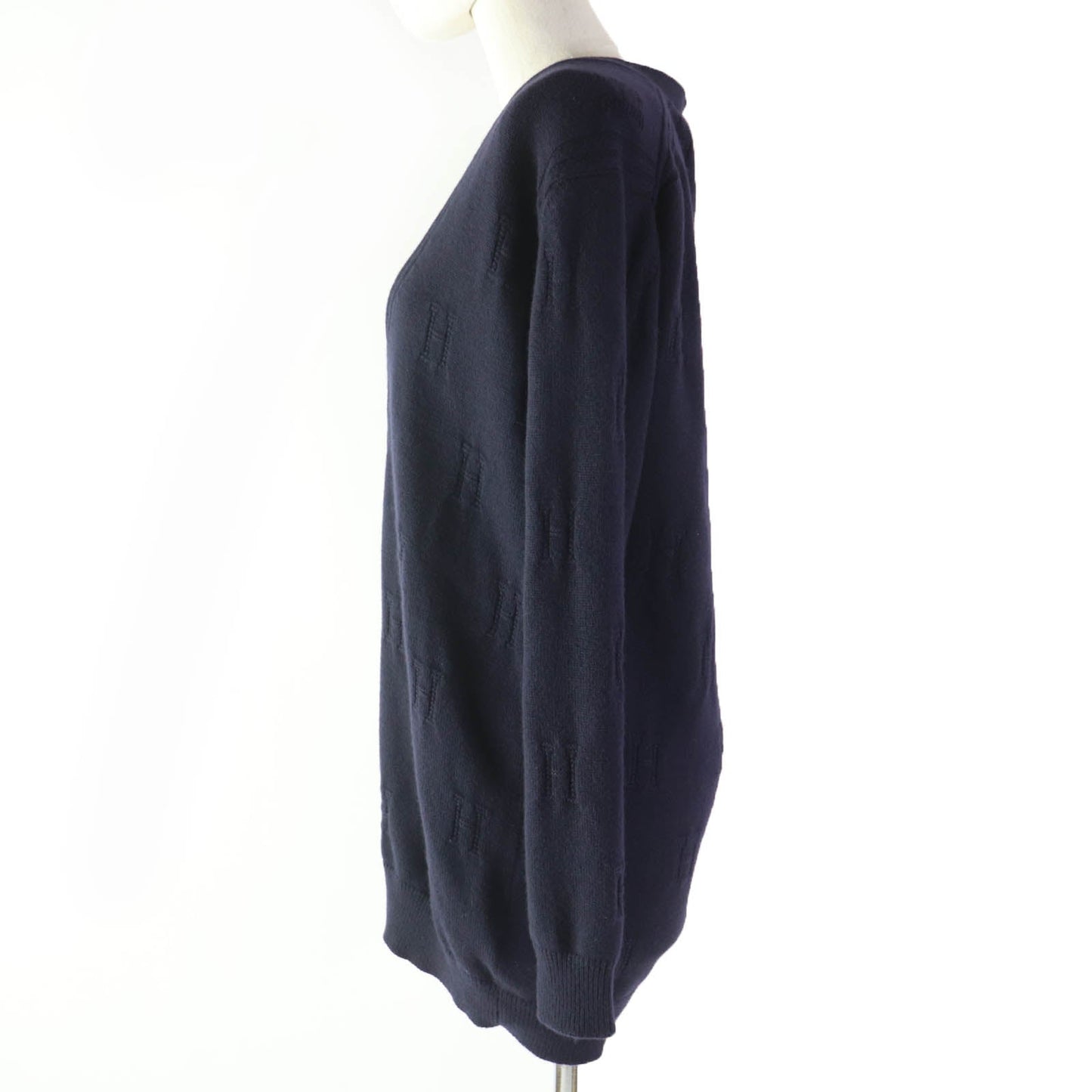 HERMES cardigan wool Navy 34