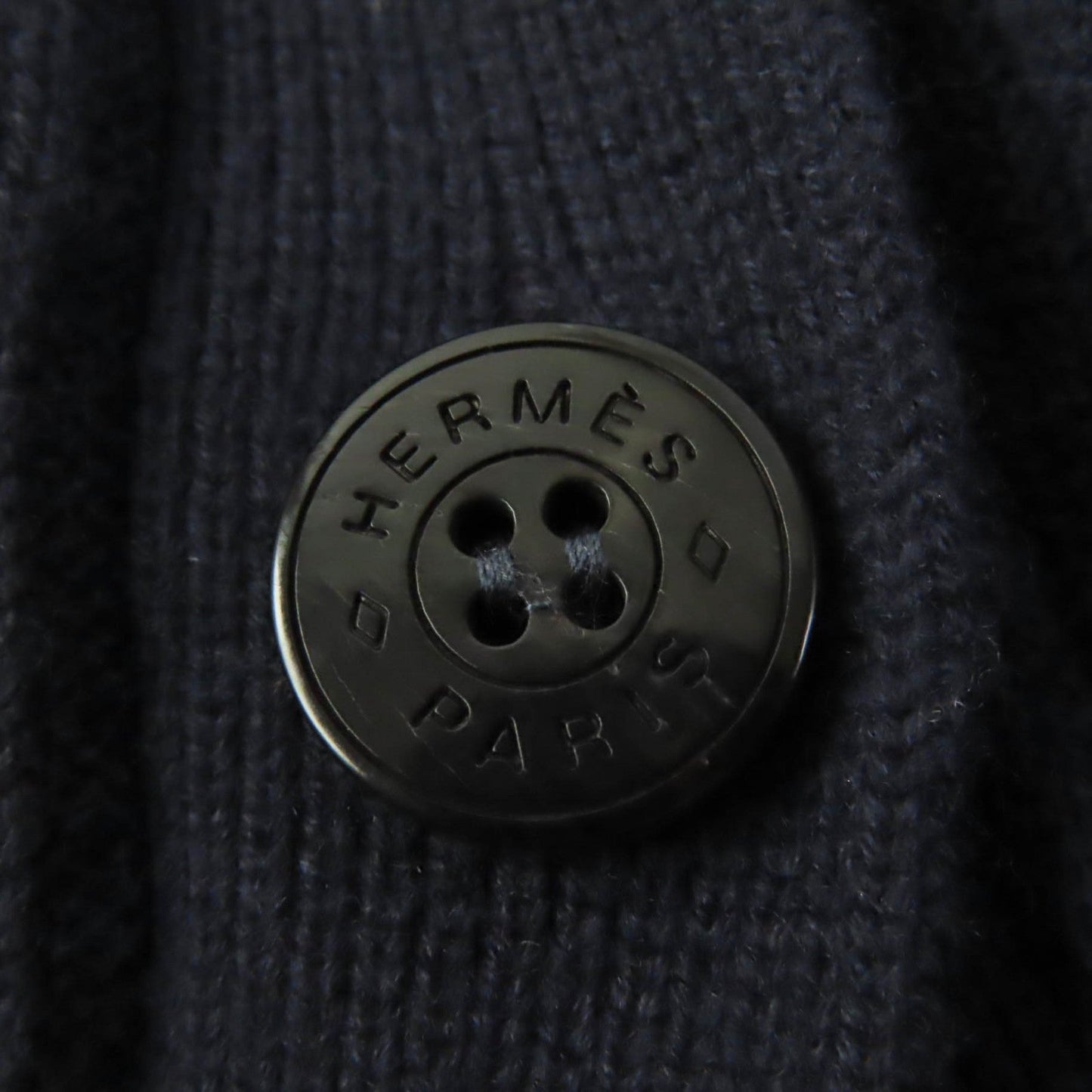 HERMES cardigan wool Navy 34