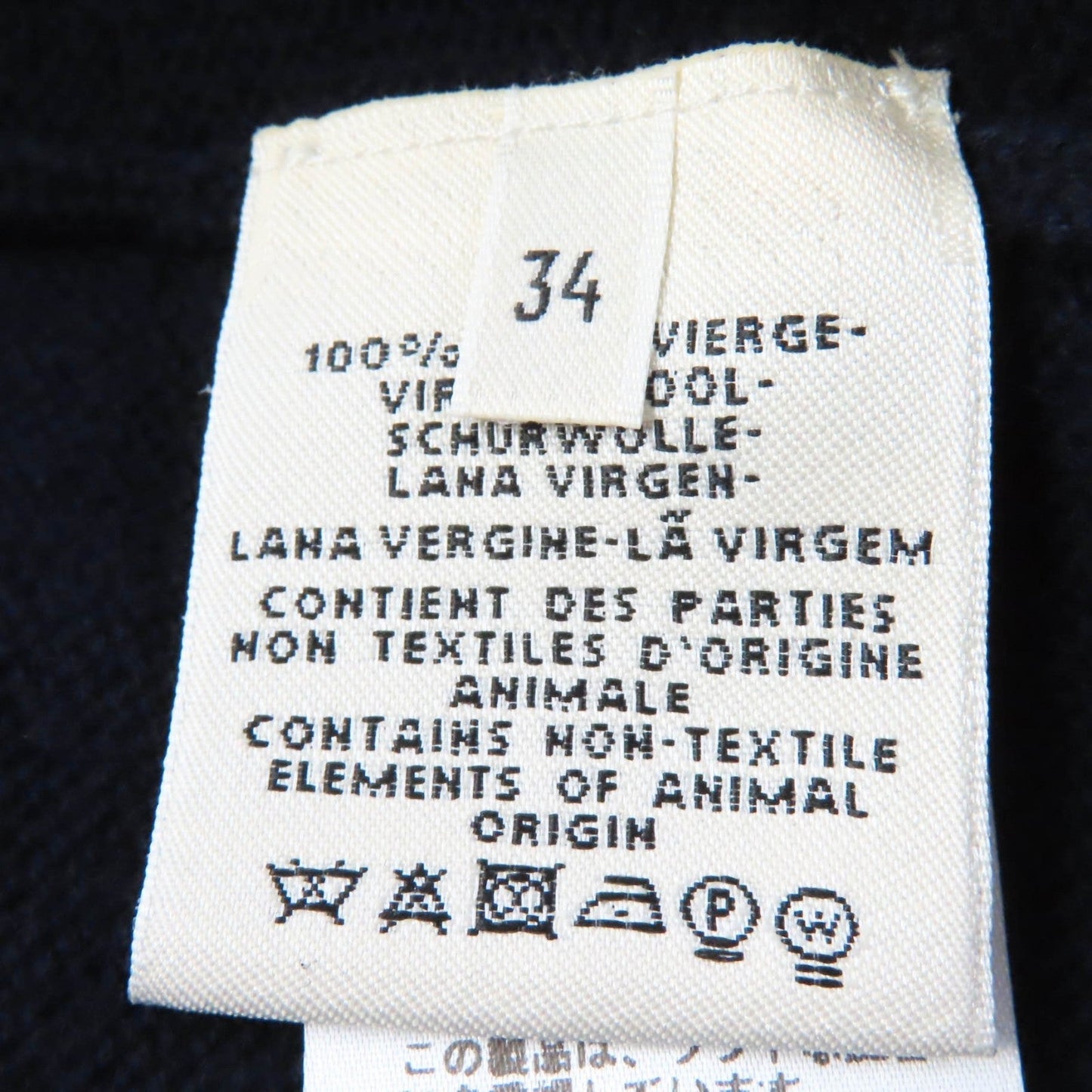 HERMES cardigan wool Navy 34